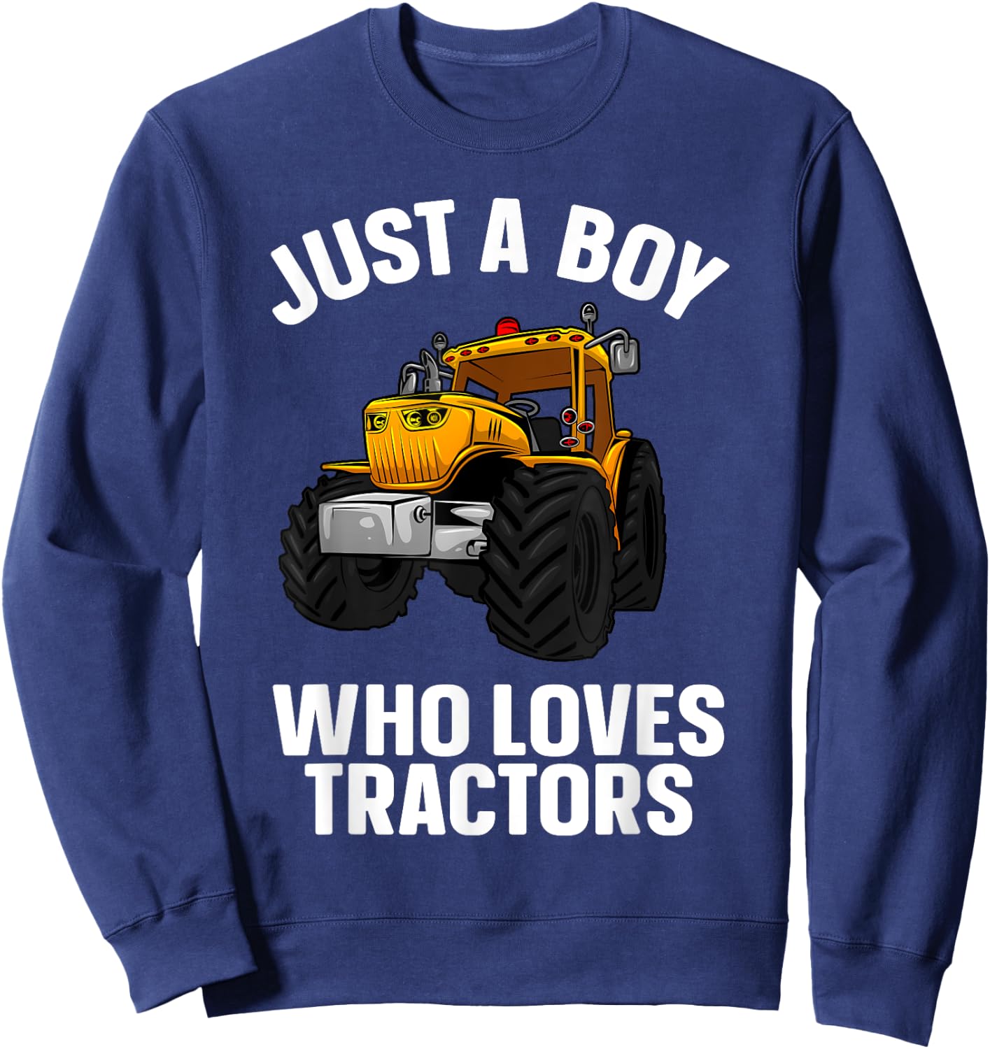 Funny Tractor Design Boys Farm Vehicle Tractor Lover Sweatshirt - Sweatshirt | Navy