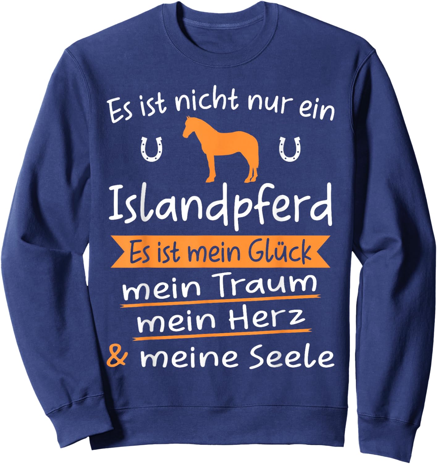 Iceland Horse with Iceland Pony Design, black Sweatshirt - Sweatshirt | Navy