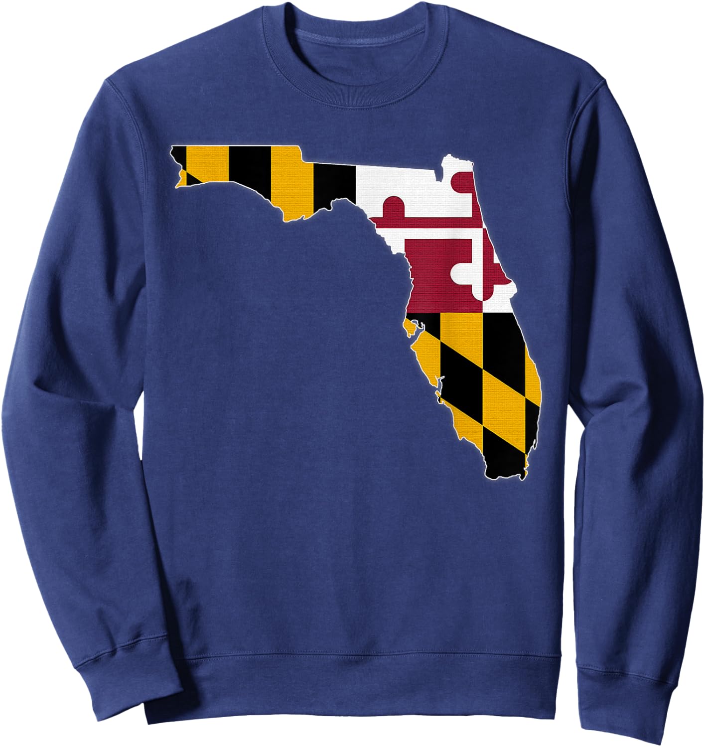FLORIDA STATE MAP MARYLAND MD Flag Roots Men Women Gift Sweatshirt - Sweatshirt | Navy