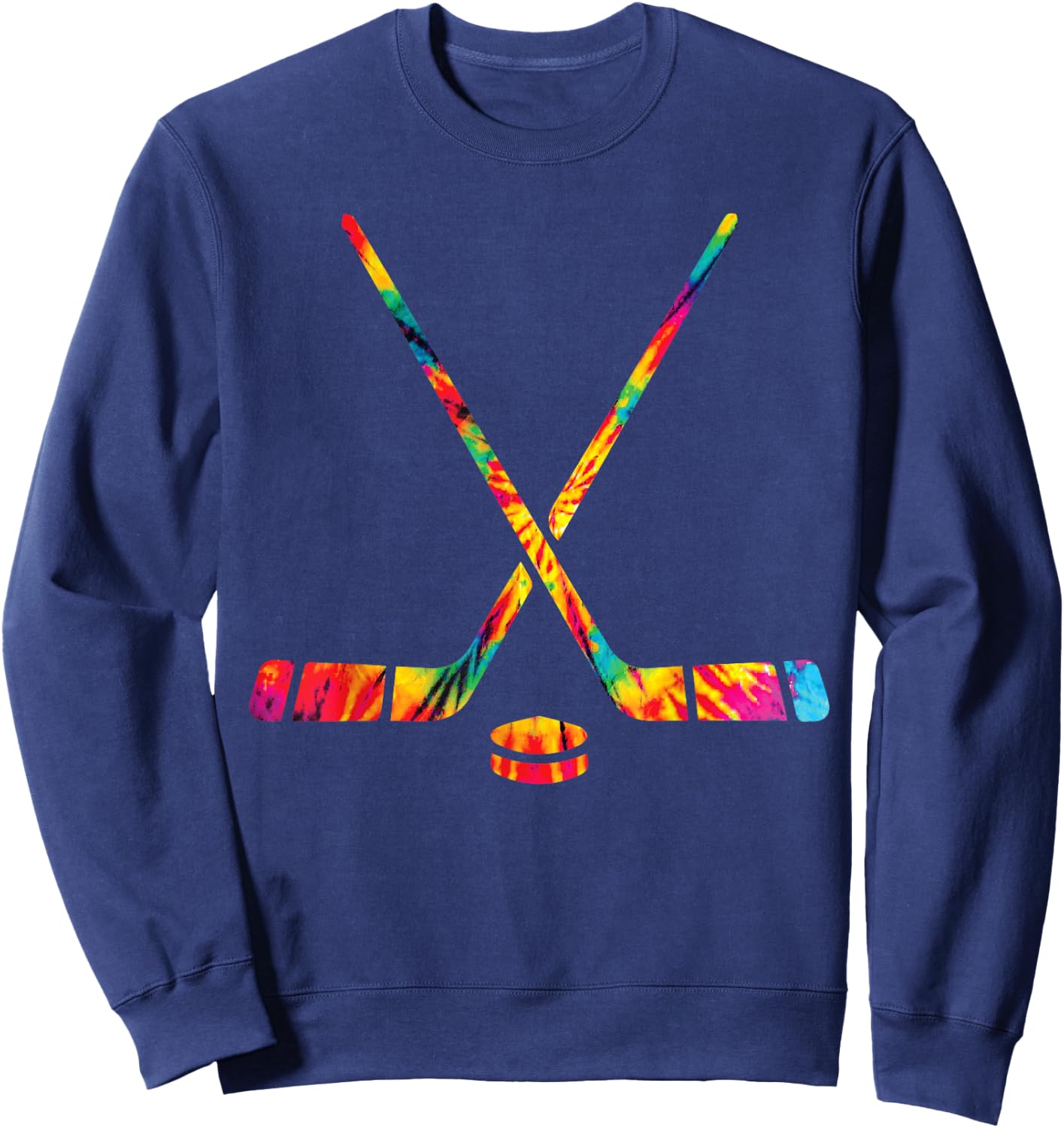 Ice Hockey Tie Dye Rainbow Kids Boys Teenage Men Girls Cool Sweatshirt - Sweatshirt | Navy