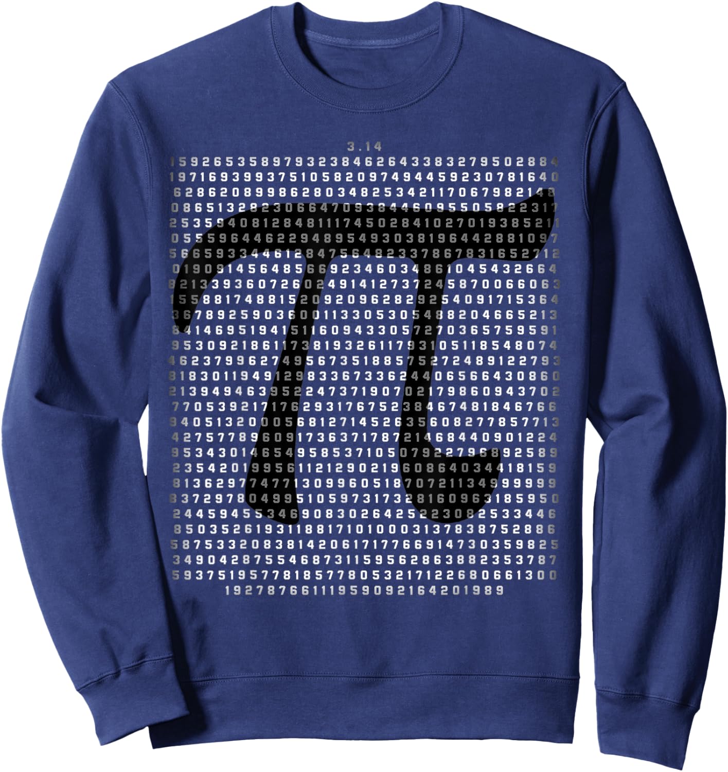 1000 Digits of PI 2023 Pi Day Math Symbol Numbers Fade Sweatshirt - Sweatshirt | Navy