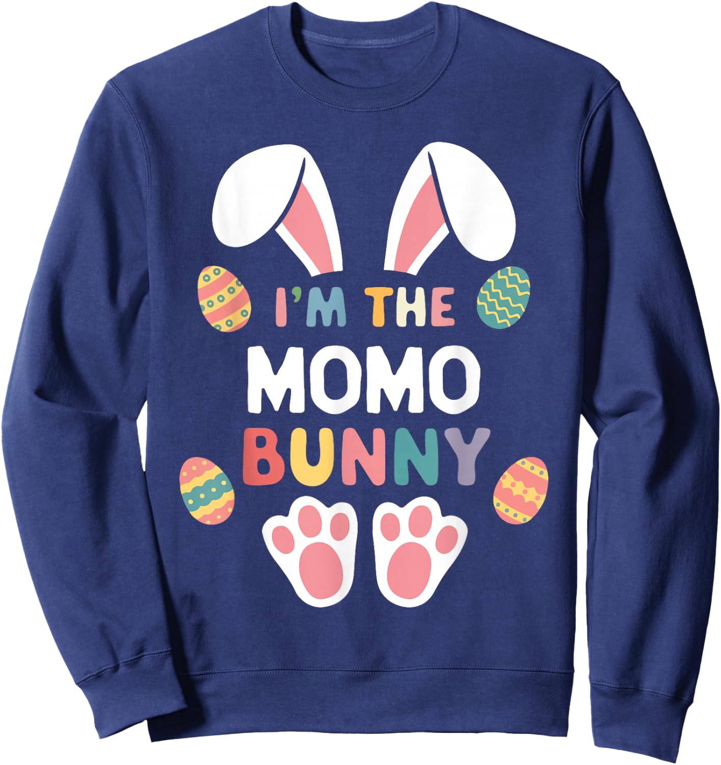 I'm The Momo Bunny Easter Matching Family Sweatshirt - Sweatshirt | Navy