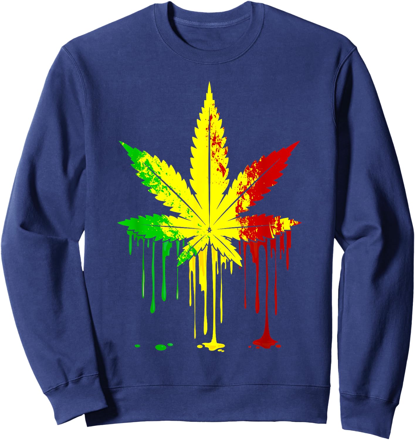 Weed Smoking Cat Kawaii Funny Marijuana Cannabis Stoner Sweatshirt - Sweatshirt | Navy