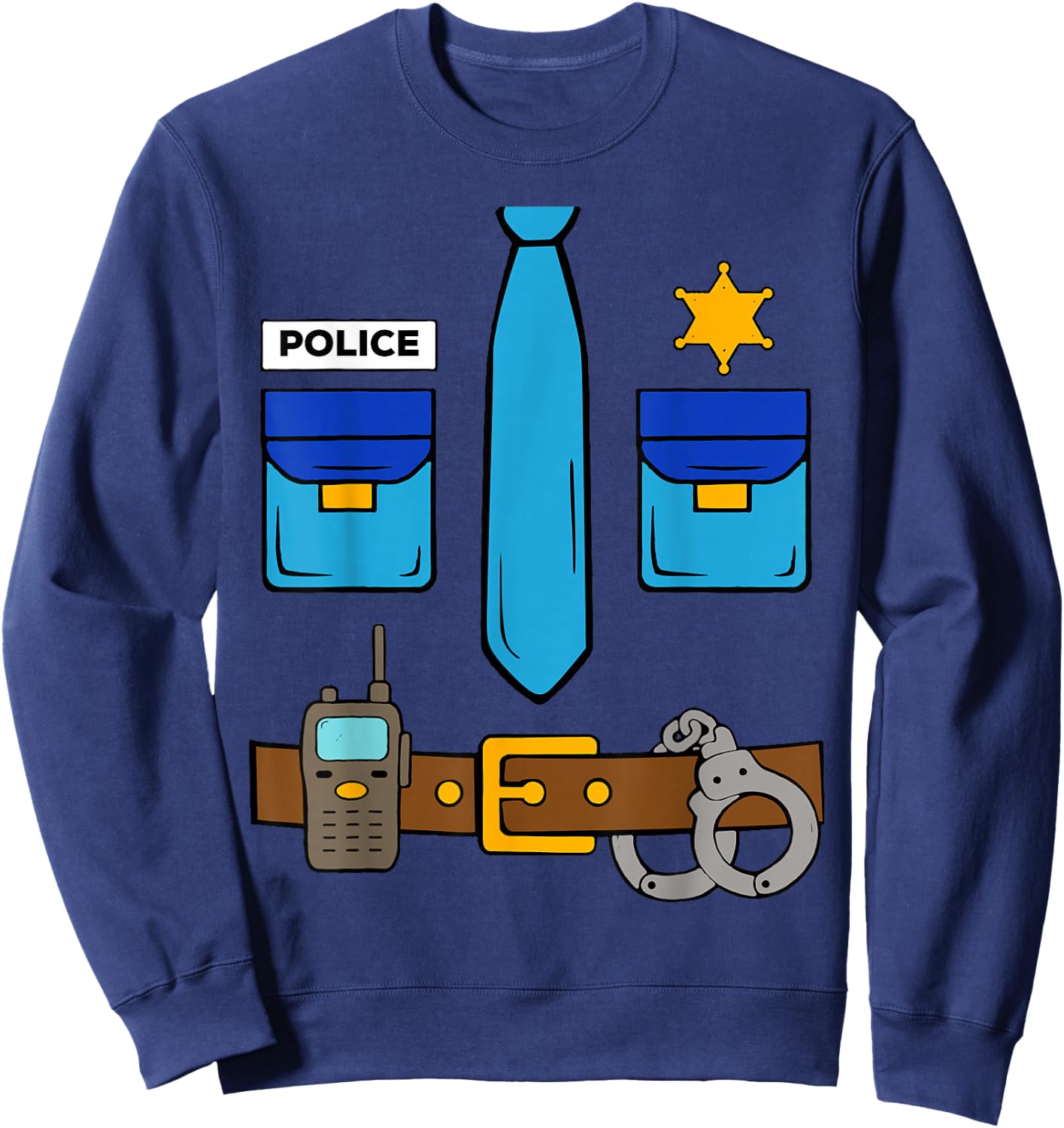 Police Costume Cool Easy Halloween Boys Children Kid Sweatshirt - Sweatshirt | Navy