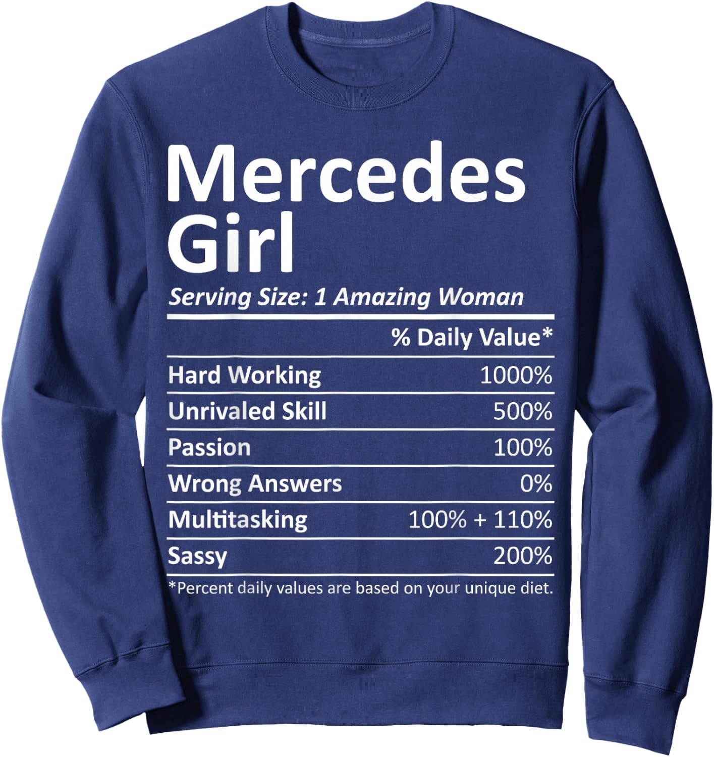 Mercedes Girl TX Texas Funny City Home Roots USA Gift Sweatshirt - Sweatshirt | Navy