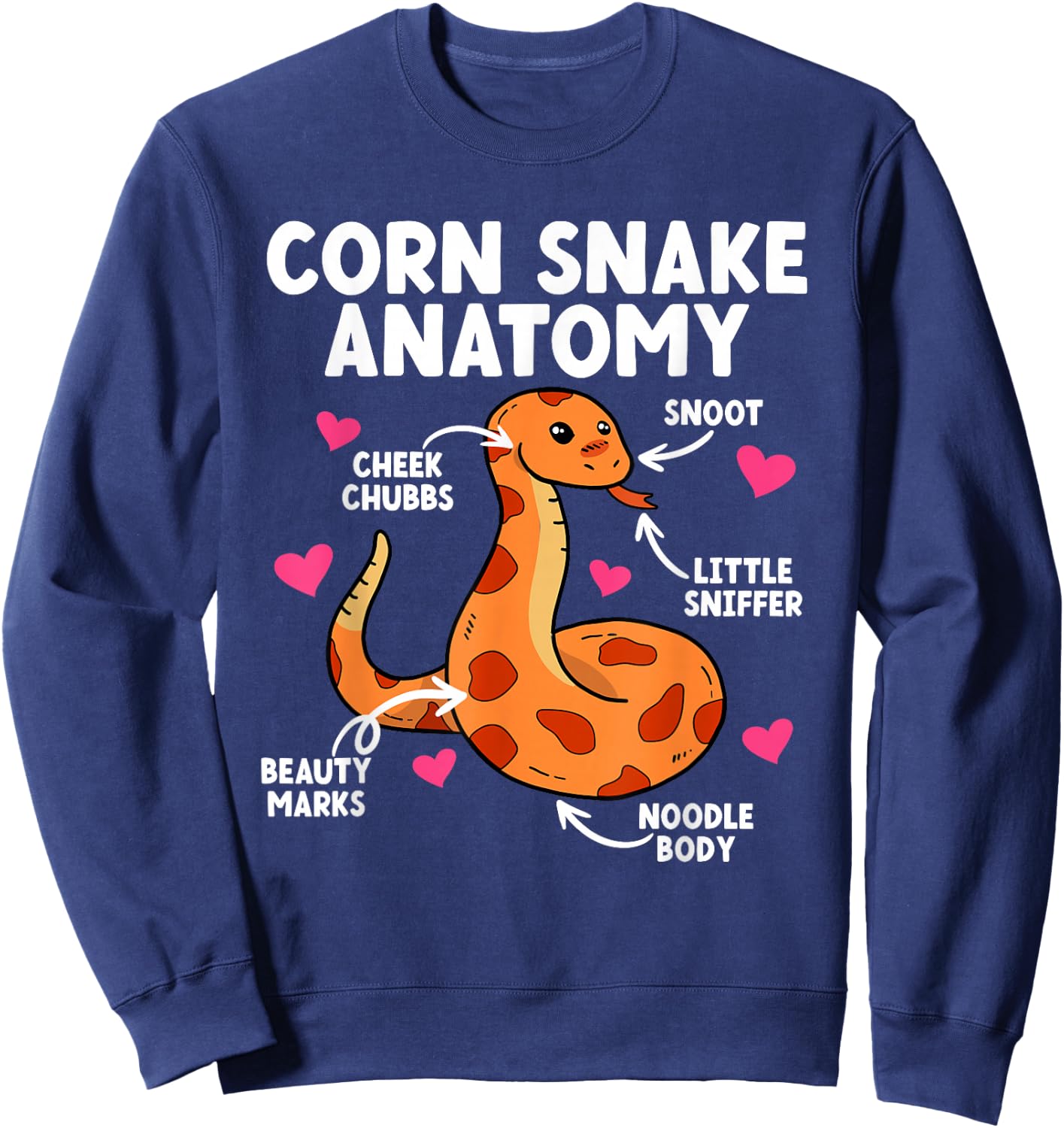 Corn Snake Anatomy Corn Snake Owner Corn Snake Lover Sweatshirt - Sweatshirt | Navy