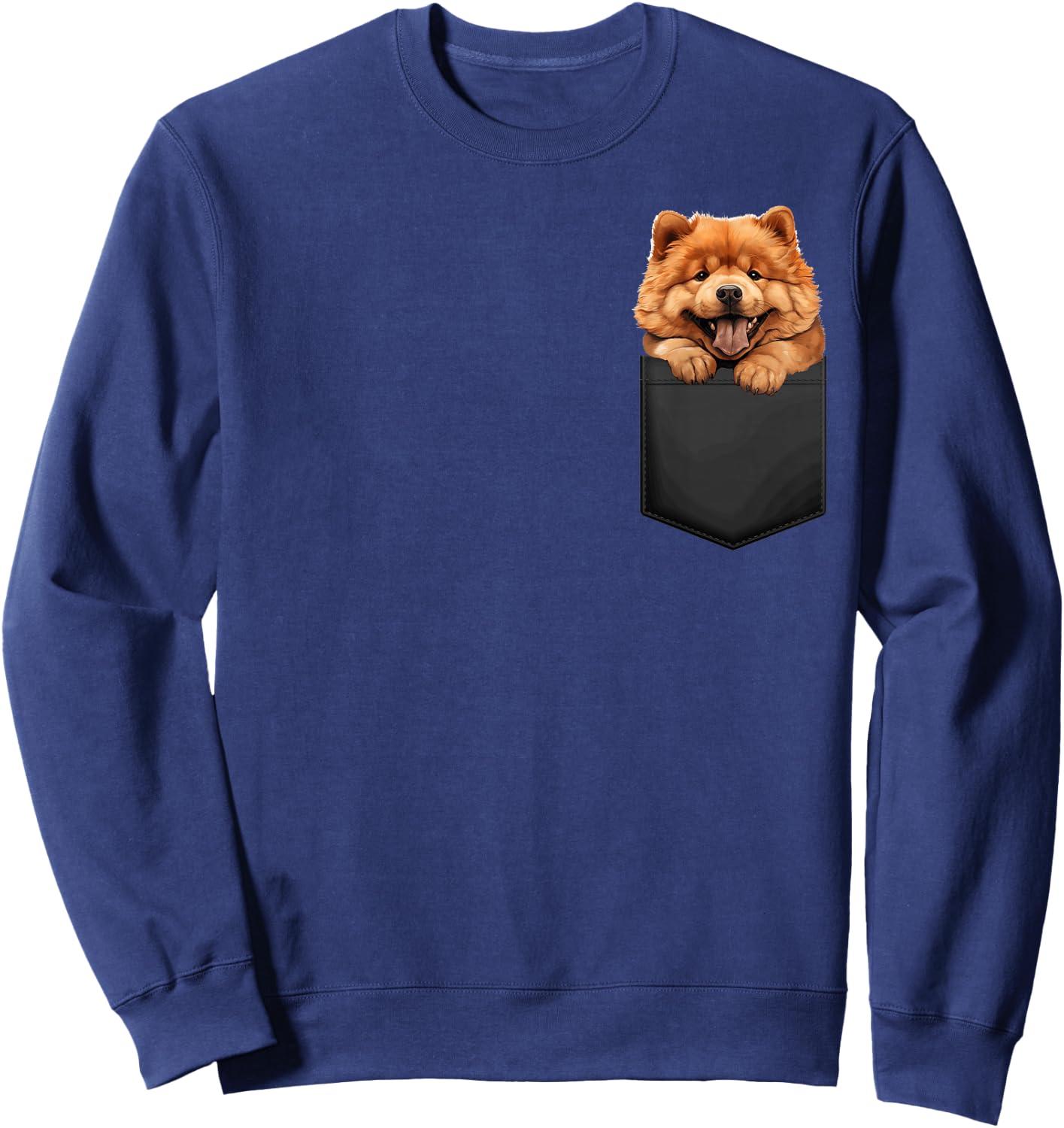 Fonny Chow Chow Puppy in a Pocket Pet Lover Sweatshirt - Sweatshirt | Navy
