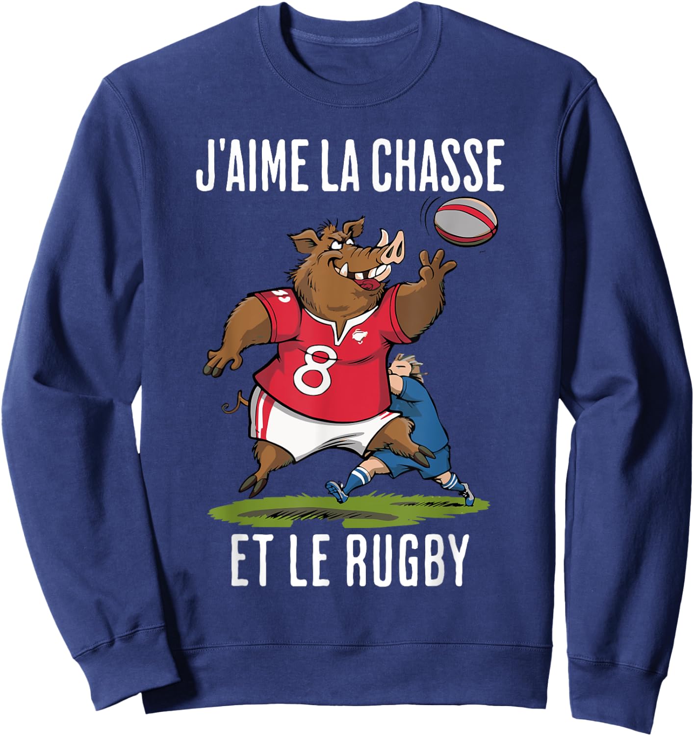 Homme Fier Chasseur et rugbyman dans l'âme Sweatshirt - Sweatshirt | Navy
