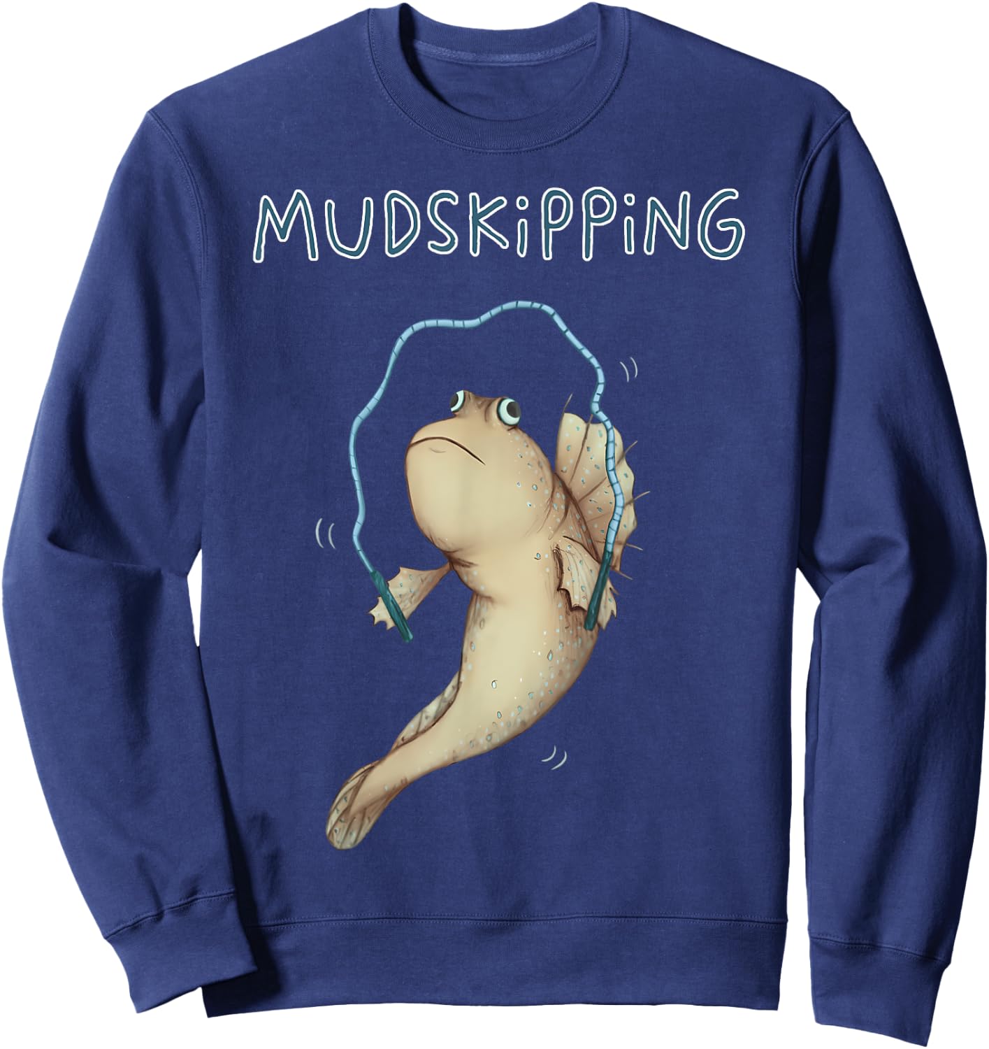 Vintage Mudskipping Fish Mudskipper Retro Fish Sweatshirt - Sweatshirt | Navy