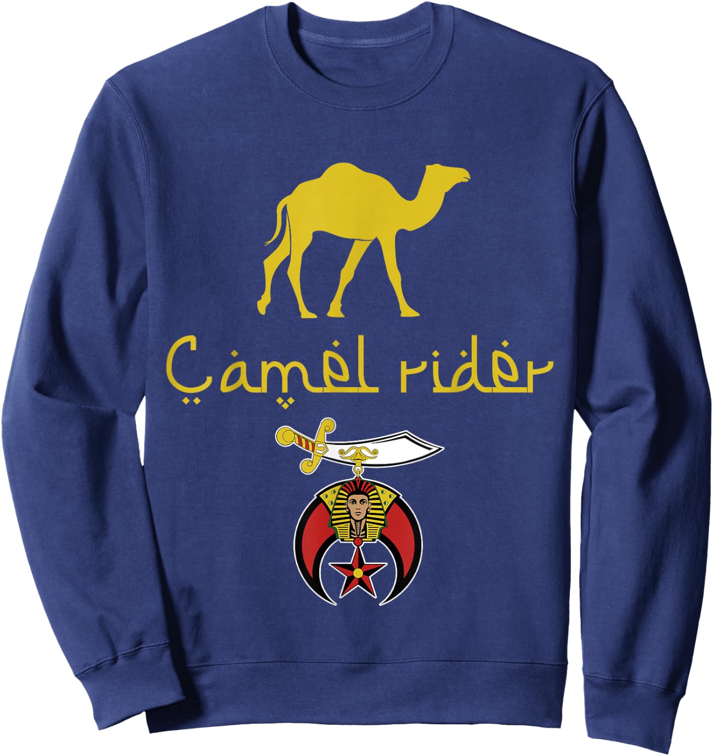 Nobles Shriner Camel Rider Emblem Masonic Father's Day Sweatshirt - Sweatshirt | Navy