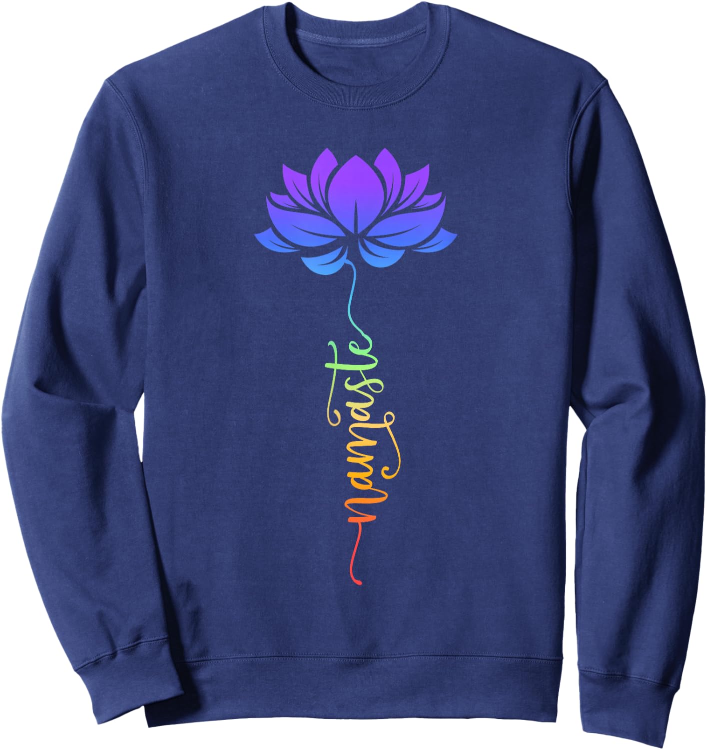 Namaste Lotus Flower Meditation Yoga Sweatshirt - Sweatshirt | Navy