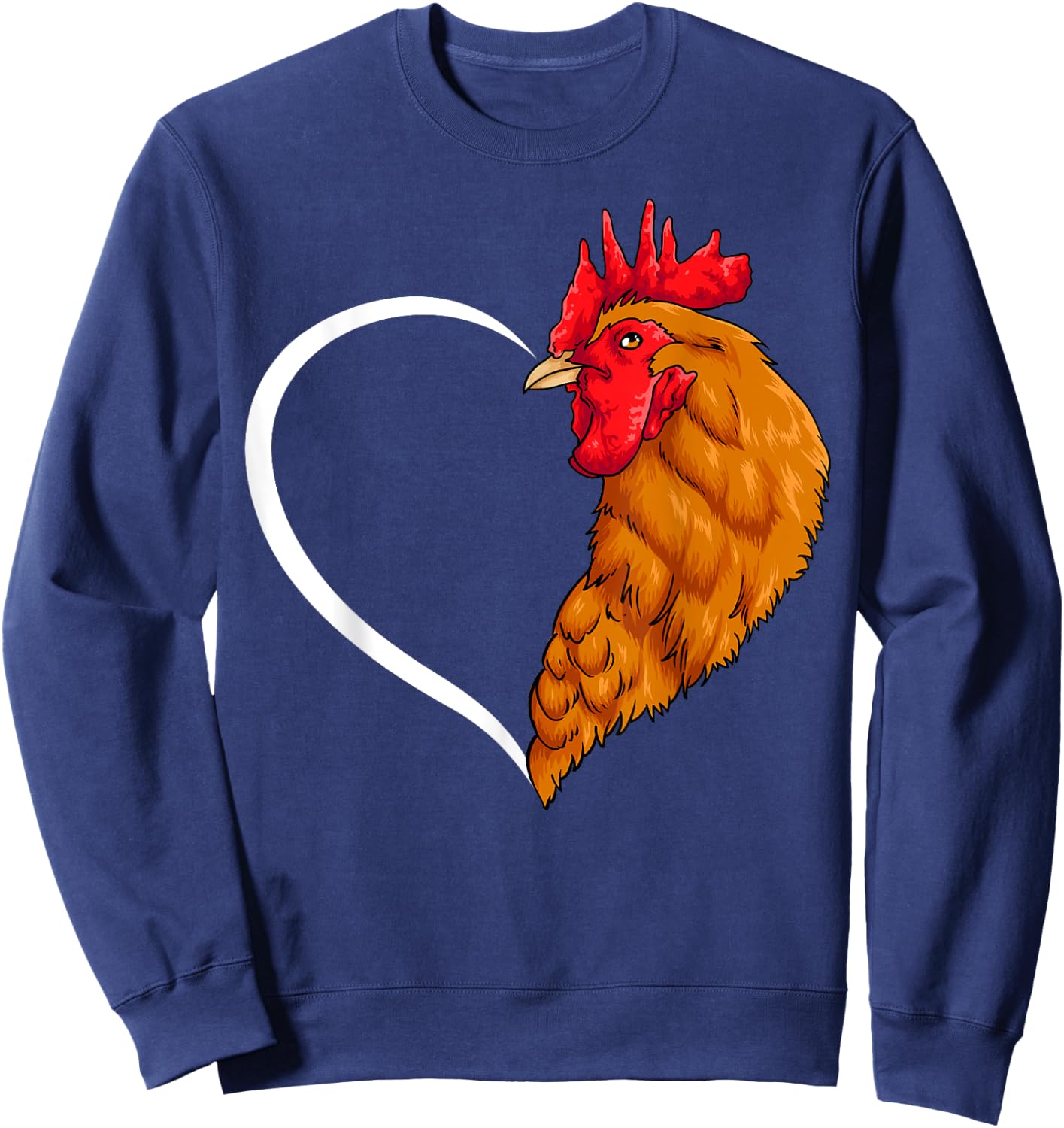 Chicken Shirts Girls Kids Heart Cute Chicken Sweatshirt - Sweatshirt | Navy