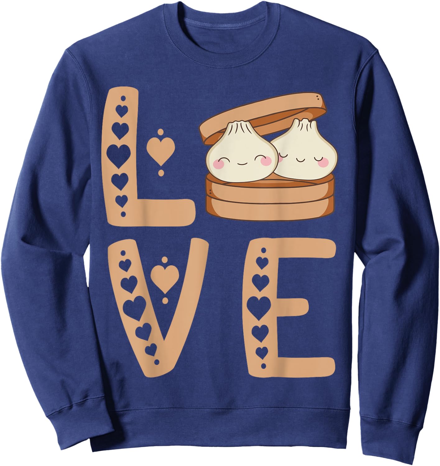 Cute Dim Sum Love Foodie Asian Food Dumpling Lover Sweatshirt - Sweatshirt | Navy