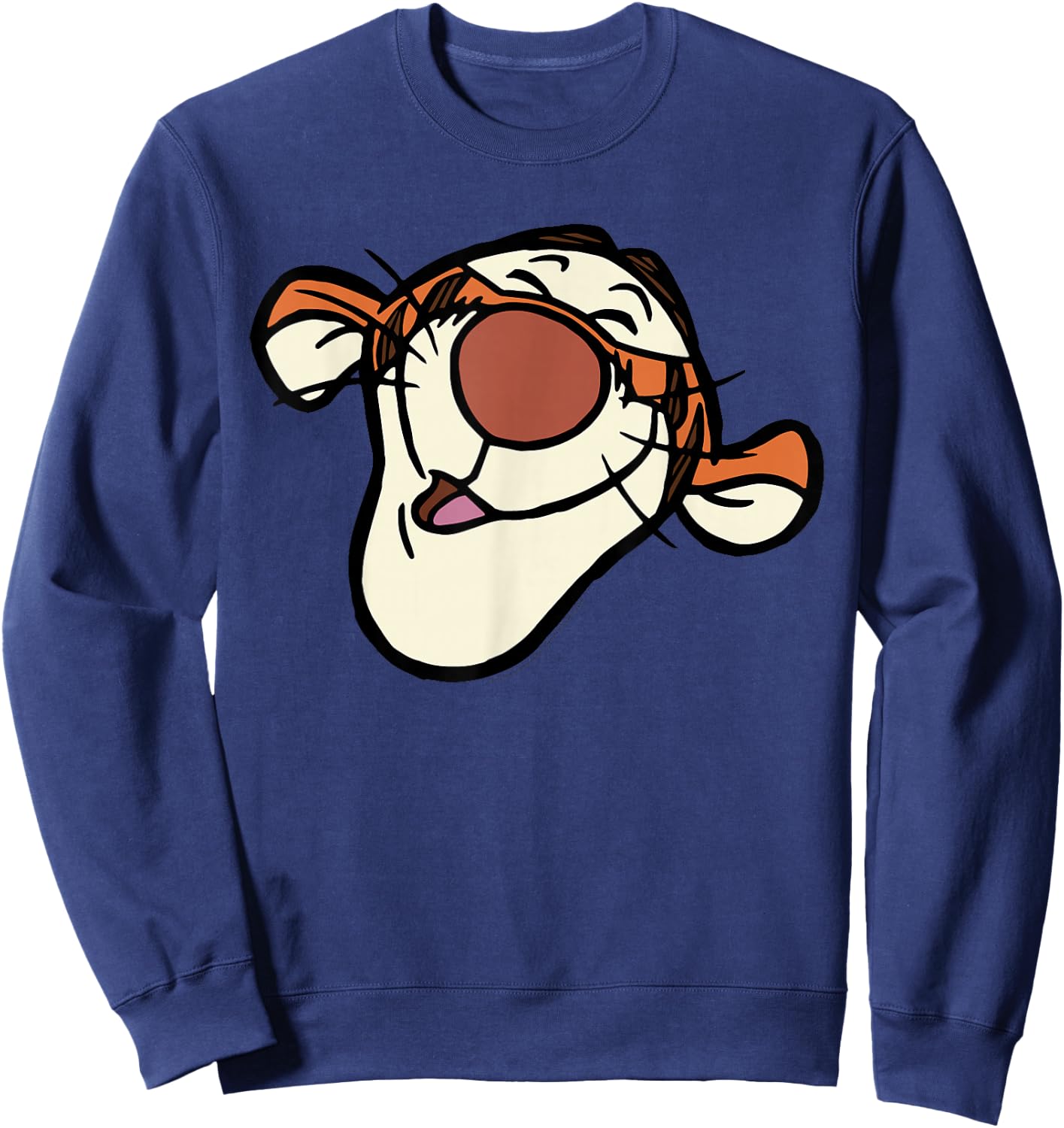 Disney Winnie the Pooh Tigger Happy Big Face Costume , Black, S Sweatshirt - Sweatshirt | Navy