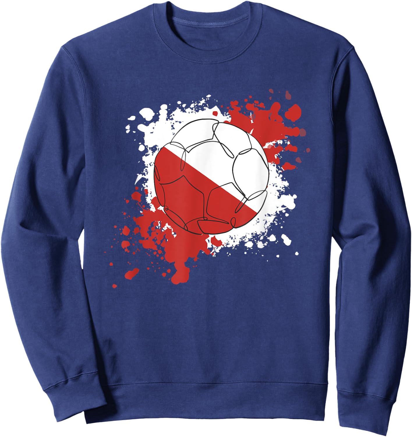 Soccer Ball With The Flag Of Poland Sweatshirt - Sweatshirt | Navy