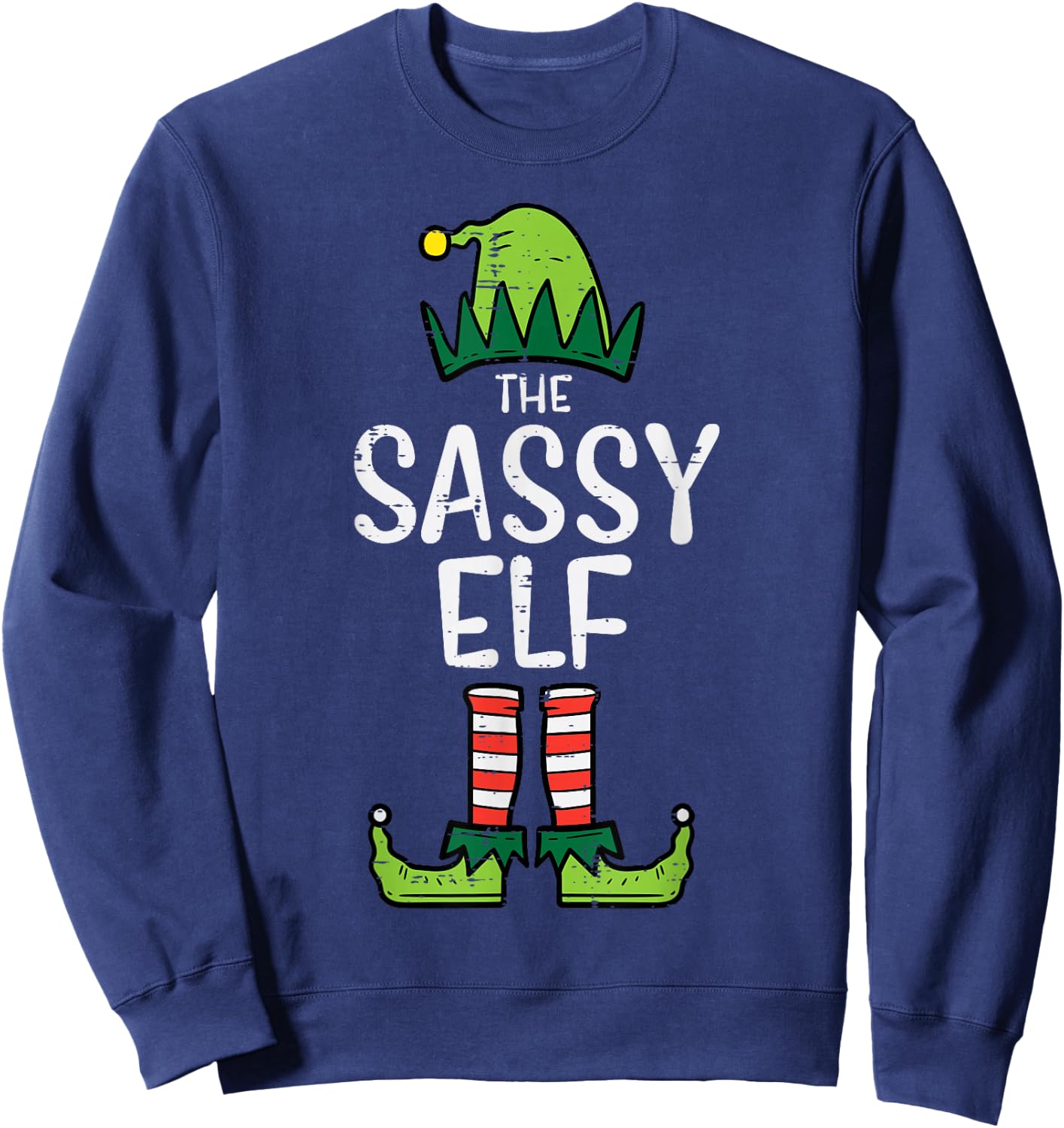 Sassy Elf Xmas Matching Christmas For Family Sweatshirt - Sweatshirt | Navy