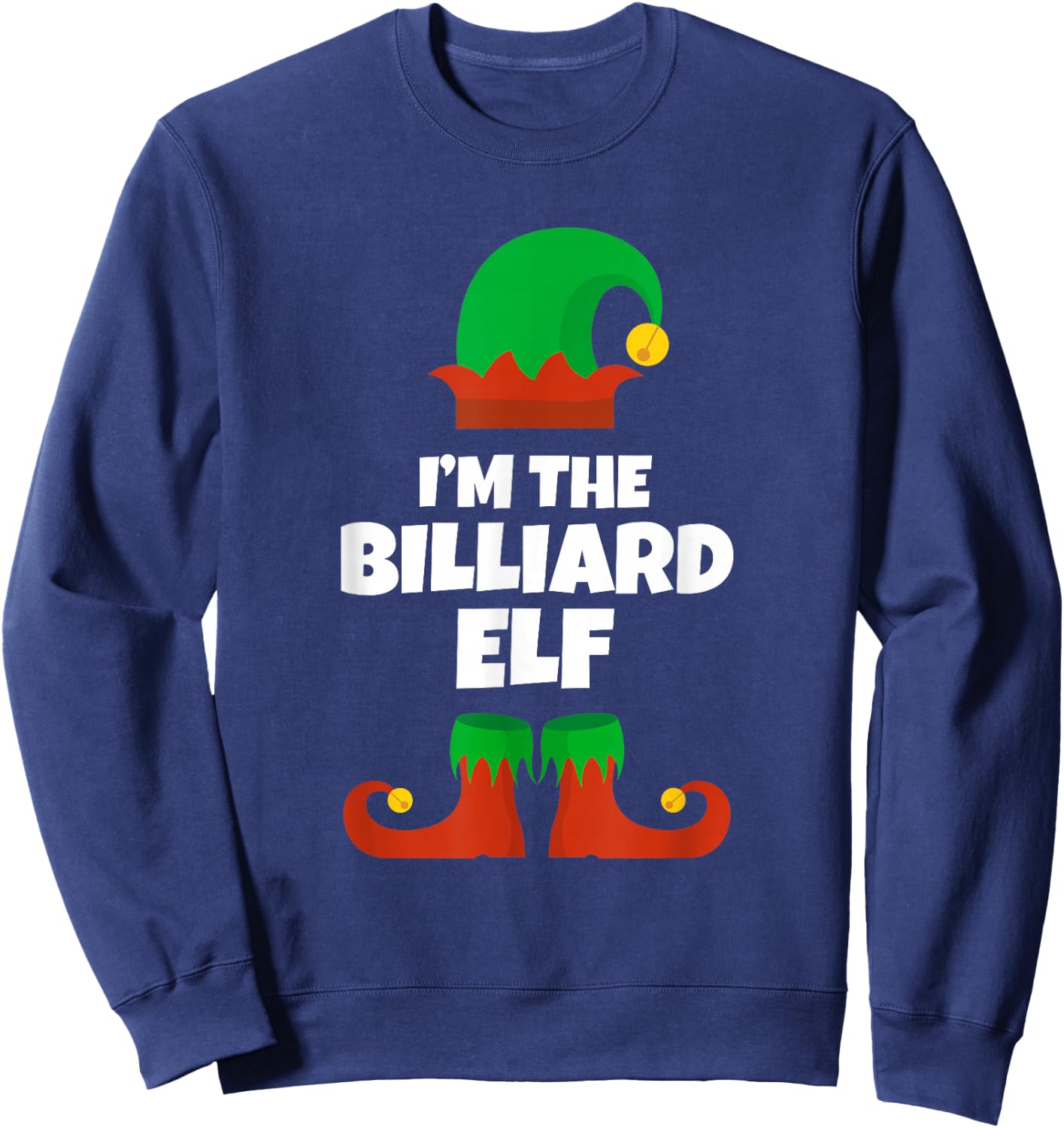 Funny The Billiard Elf Christmas Xmas Pool Player Sweatshirt - Sweatshirt | Navy