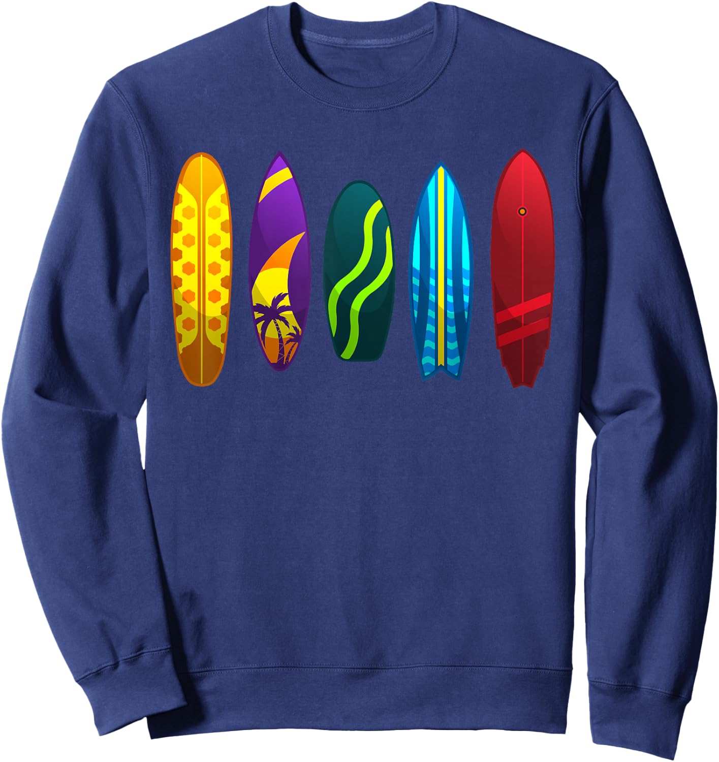 Funny Surfboard Design Women Surfing Surfboarders Sweatshirt - Sweatshirt | Navy