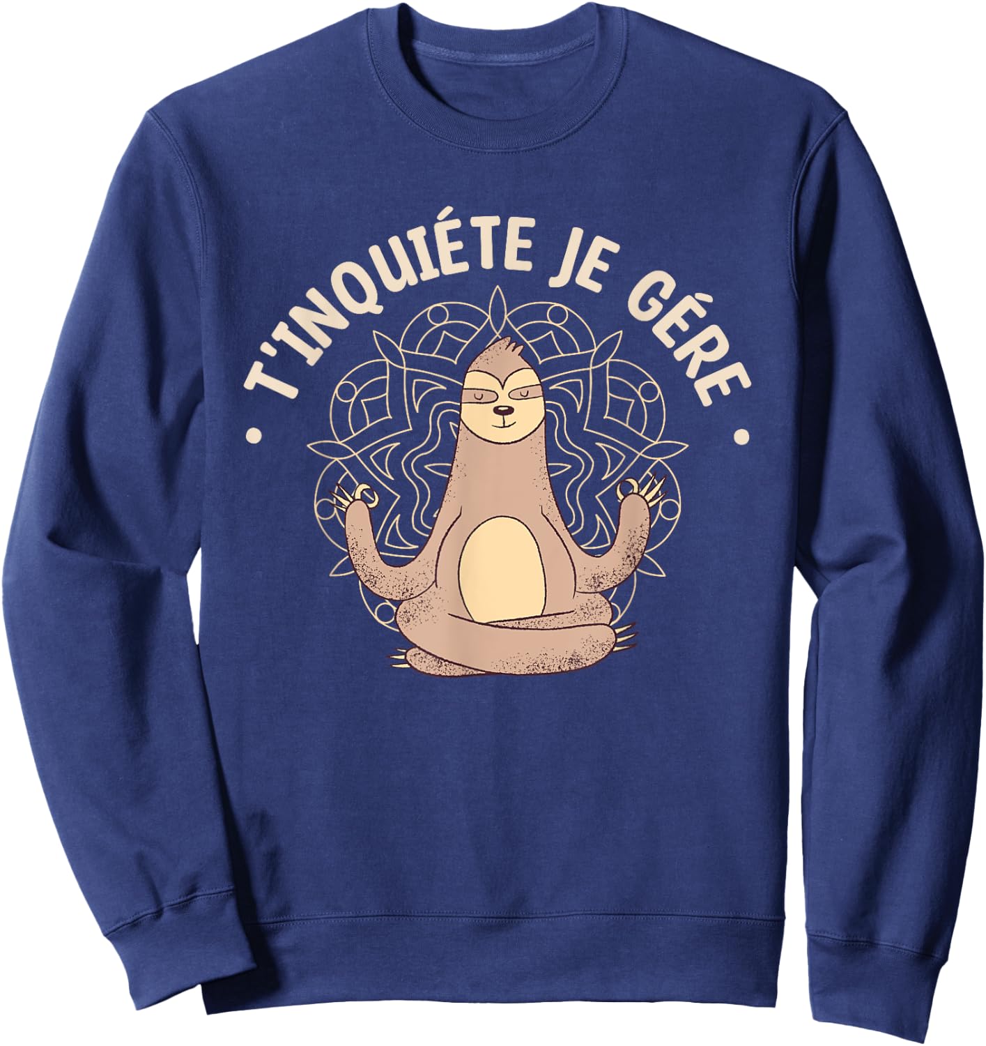 Worry I Handle Lazy Meditation Zen , Black, S Sweatshirt - Sweatshirt | Navy