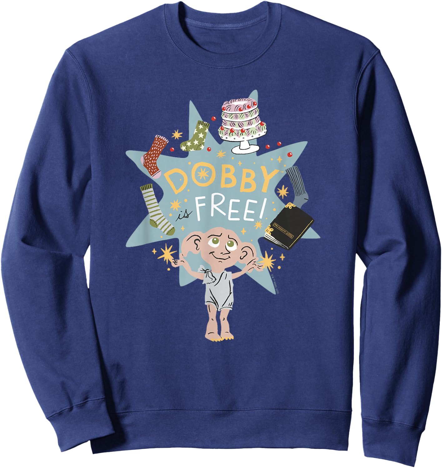 Harry Potter: Deathly Hallows 2 Dobby is Free Sketch Sweatshirt - Sweatshirt | Navy