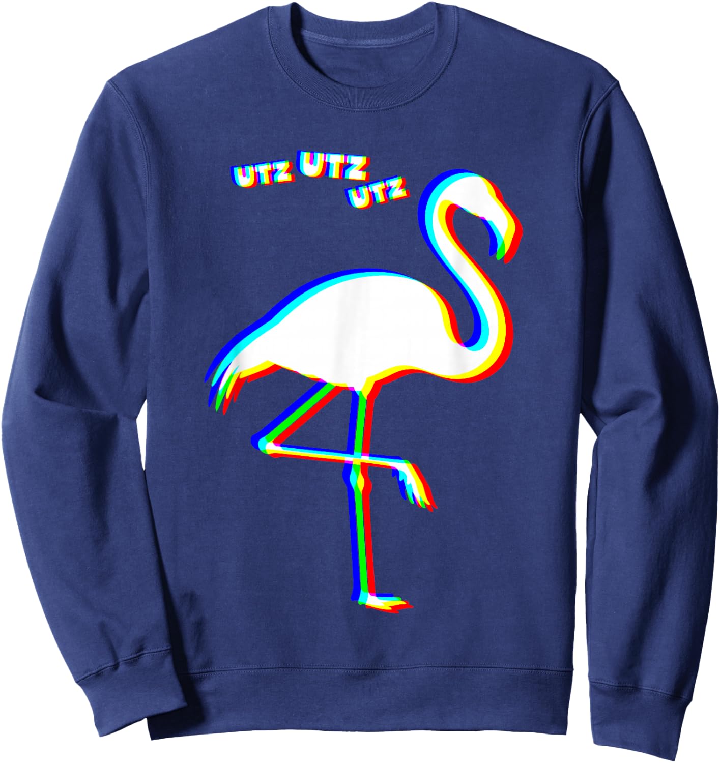 Utz Flamingo Party Hardstyle Tekk Rave Festival Techno Sweatshirt - Sweatshirt | Navy
