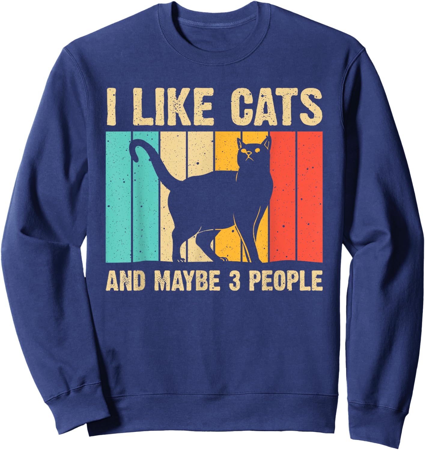 Funny Cat Design Cat Lover Women Animal Introvert Sweatshirt - Sweatshirt | Navy