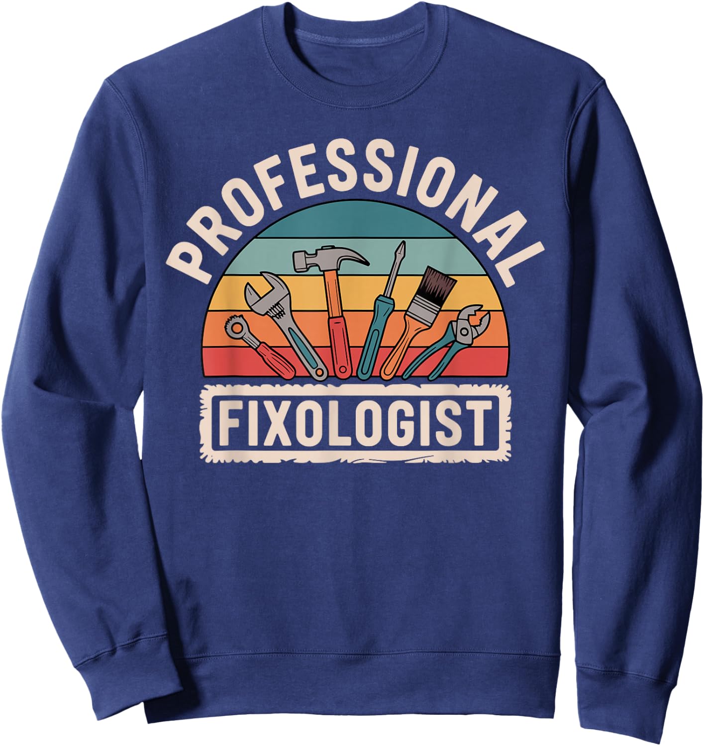 Funny Handyman Art Boys Dad Mr Fix It Handyman Sweatshirt - Sweatshirt | Navy