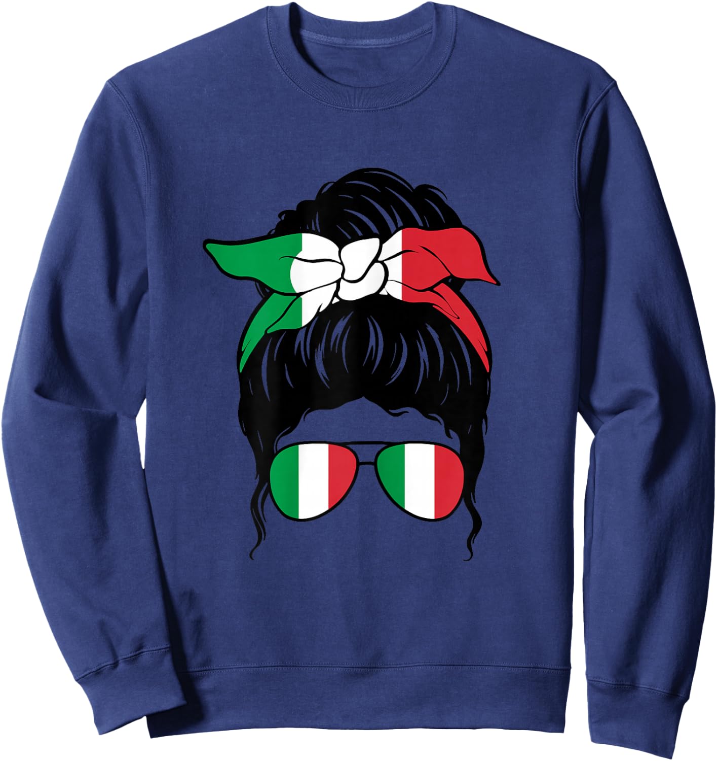 Italian Girl Italy Italian Flag Italia Ragazza Italiana , White Sweatshirt - Sweatshirt | Navy