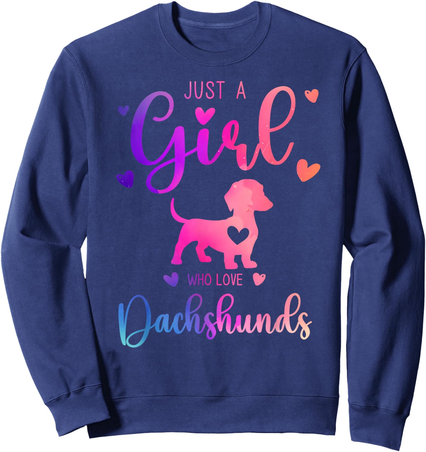 Just a Girl Who Loves Dachshunds Dress and Kids Sweatshirt - Sweatshirt | Navy