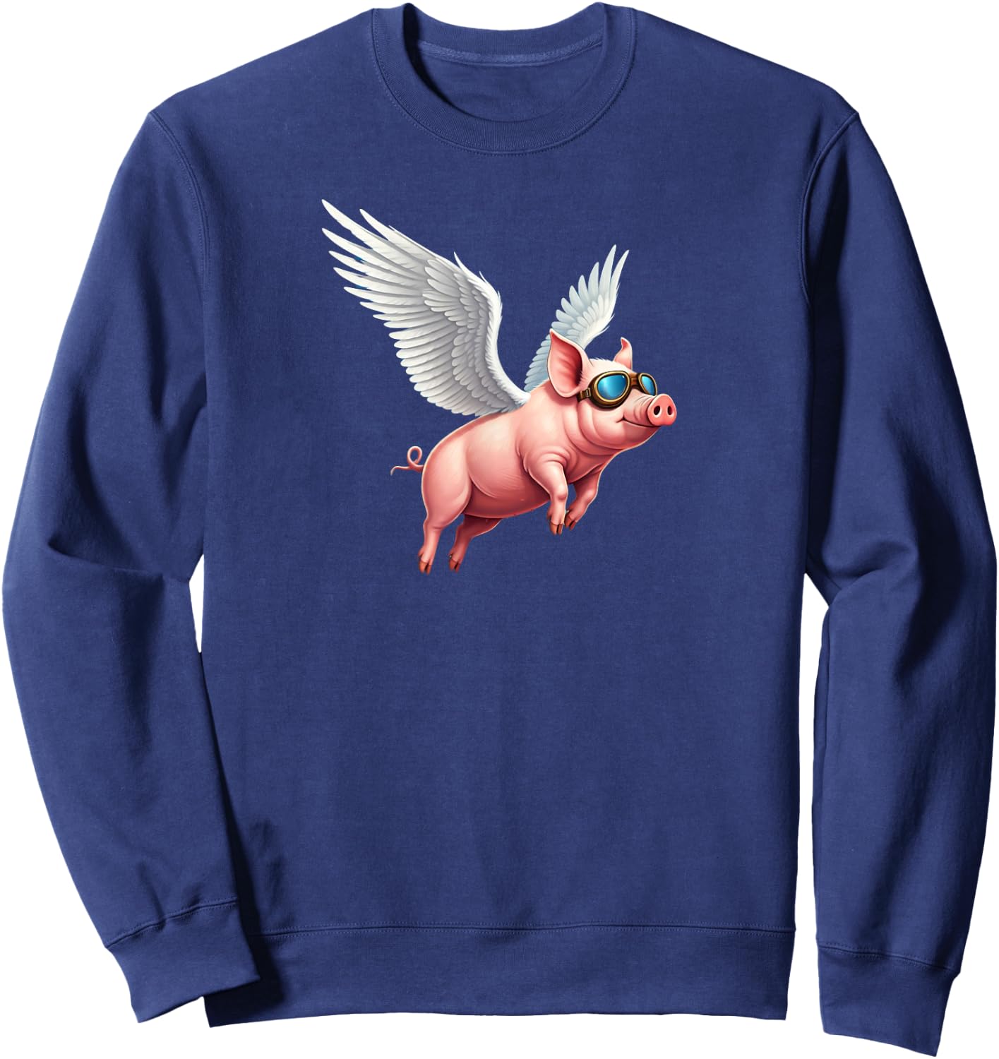 Pig flies with wings Sweatshirt - Sweatshirt | Navy