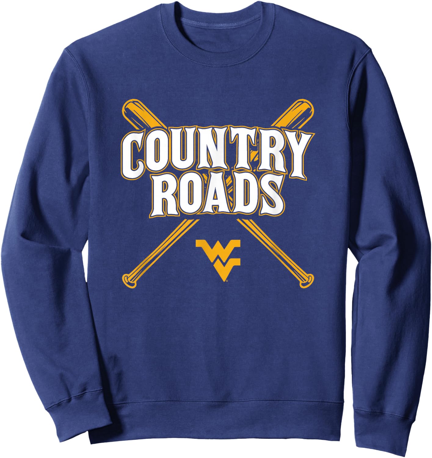 Country Roads - West Virginia Mountaineers Baseball Sweatshirt - Sweatshirt | Navy
