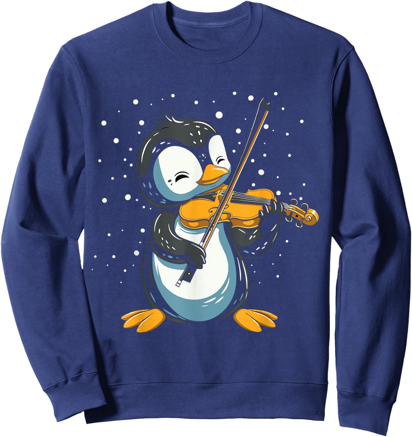 Funny Penguin Playing Violin Musician Band Violinist Music Sweatshirt - Sweatshirt | Navy