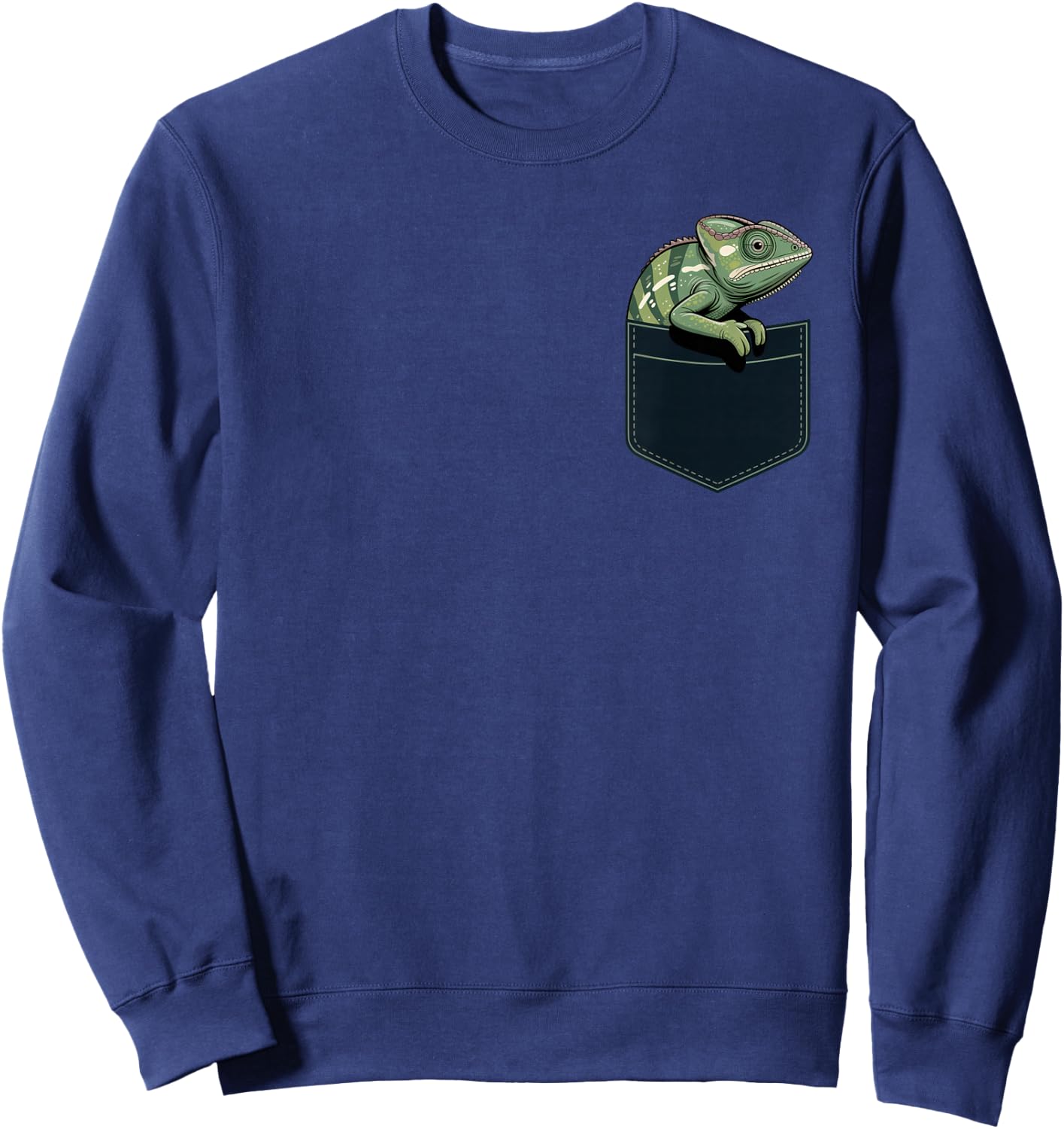 Pocket Chameleon Animal Lover Funny Chill Summer Sweatshirt - Sweatshirt | Navy