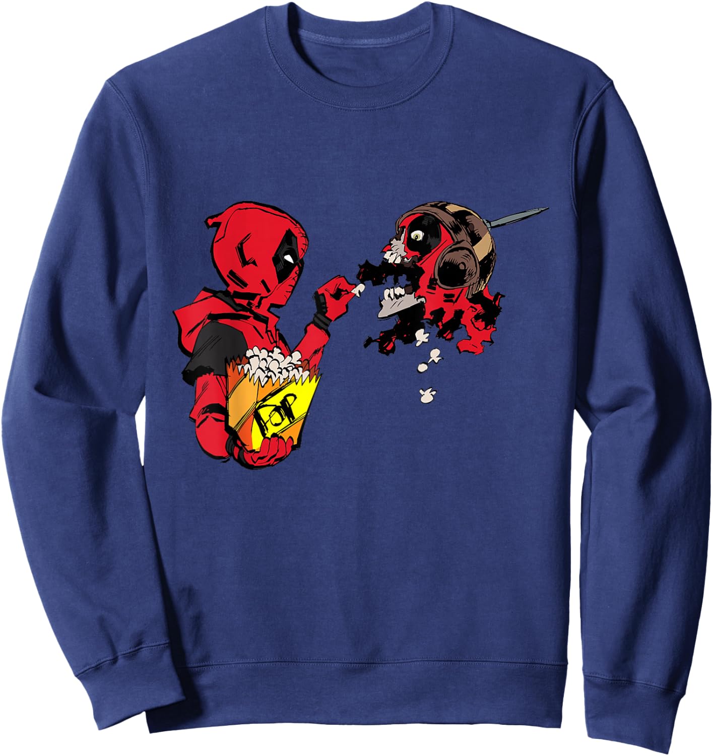 Marvel Studios Deadpool & Wolverine Kidpool Headpool Popcorn Sweatshirt - Sweatshirt | Navy