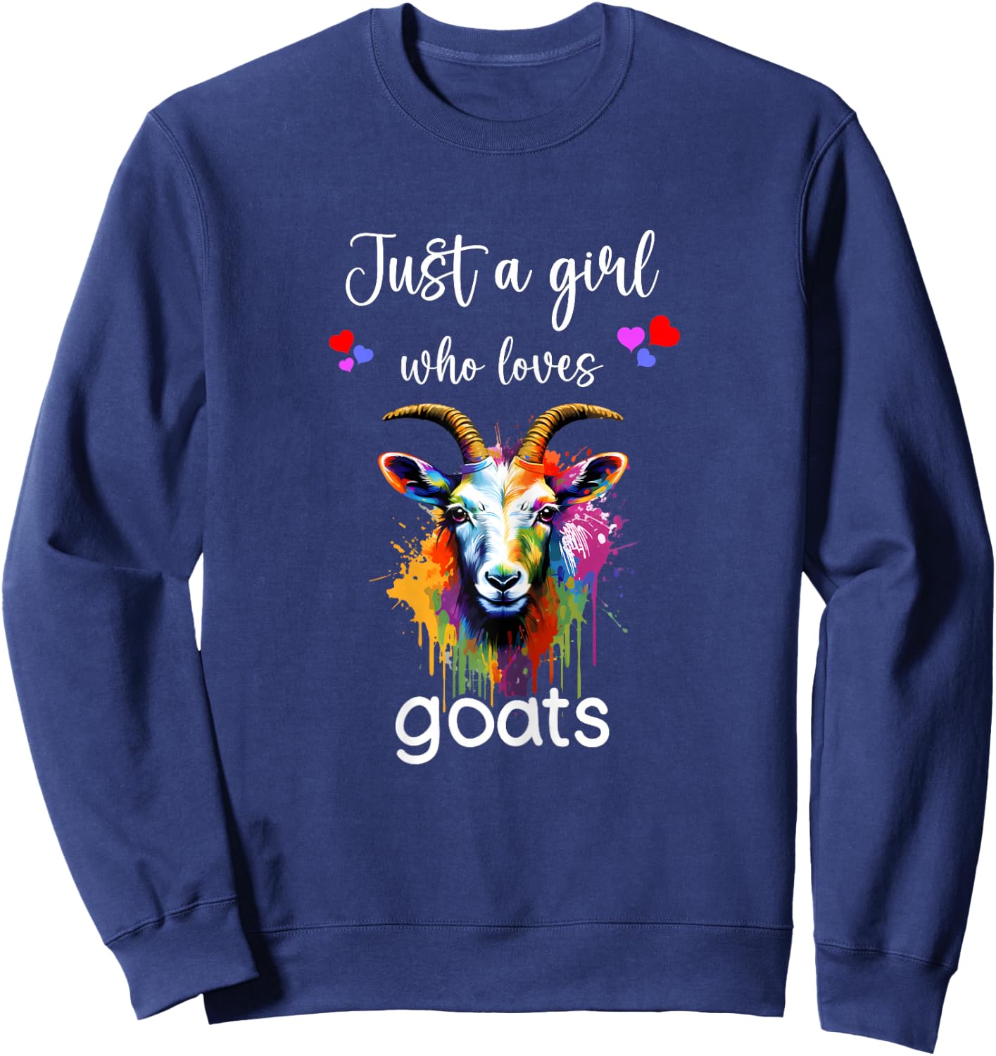 Goat Lover Shirt Funny Girls Goat Lover Goat Sweatshirt - Sweatshirt | Navy