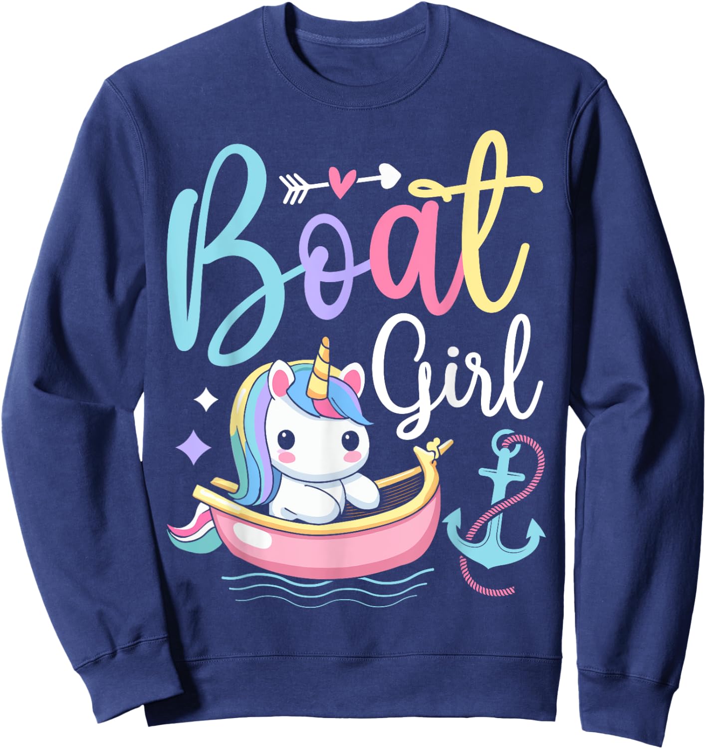 Boat Girl Boating Boat Captain Boater Sweatshirt - Sweatshirt | Navy