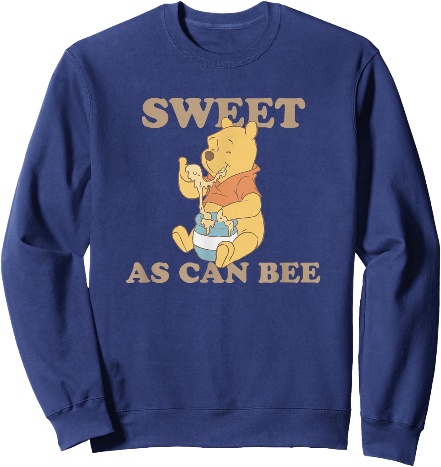 Disney Winnie The Pooh Sweet As Can Bee Eating Honey Vintage Sweatshirt - Sweatshirt | Navy