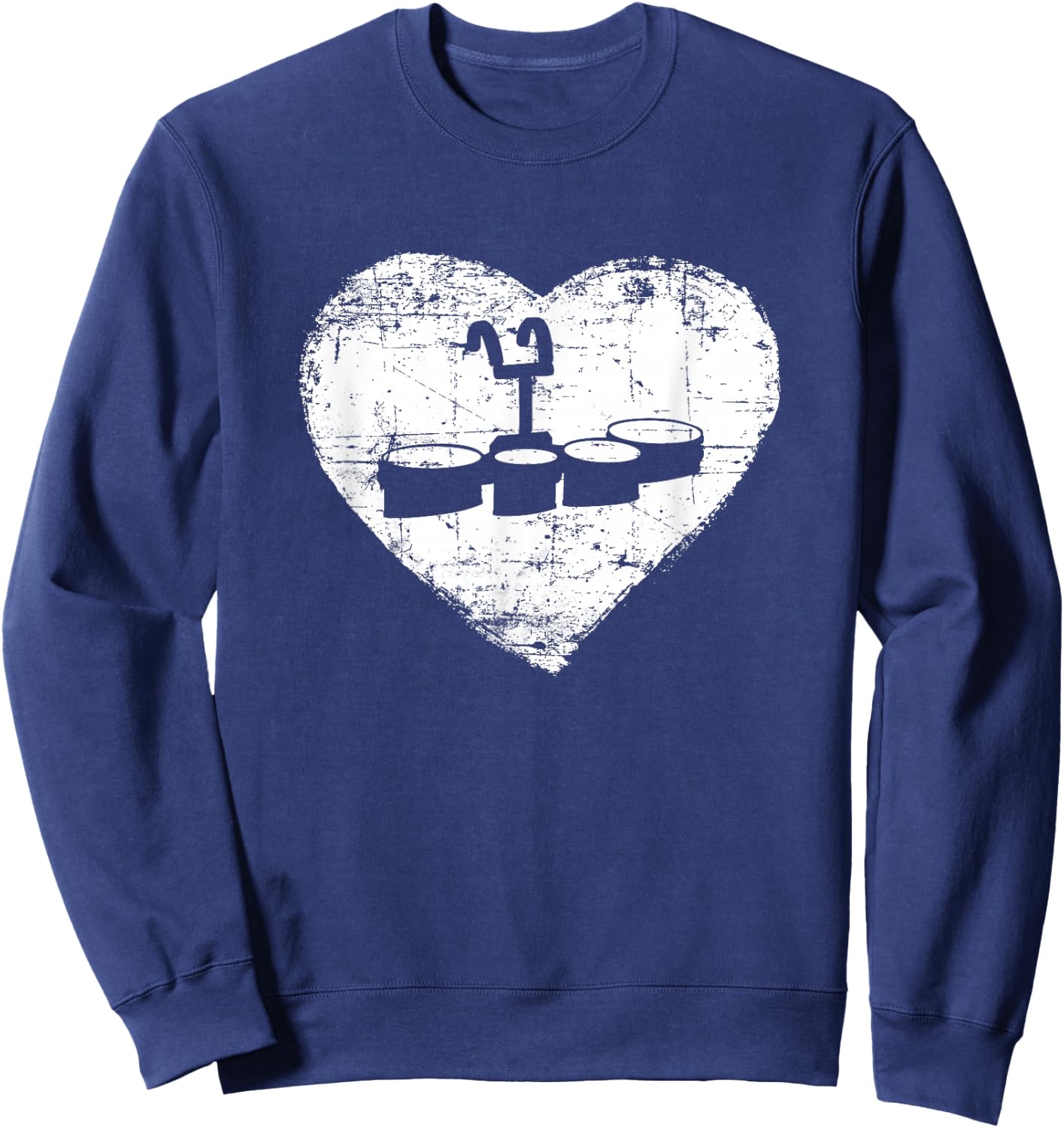 Marching Band Shirt | Love tenor drum quintet Heart Sweatshirt - Sweatshirt | Navy