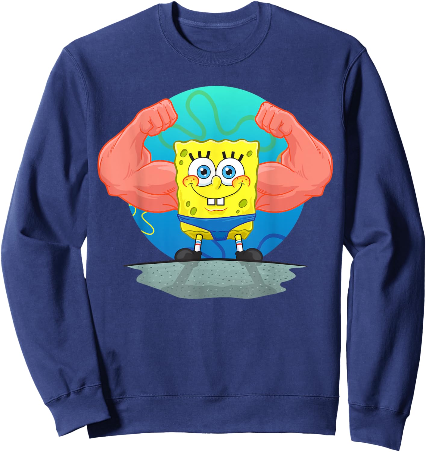 Mademark x SpongeBob SquarePants - SpongeBob MuscleBob BuffPants Sweatshirt - Sweatshirt | Navy