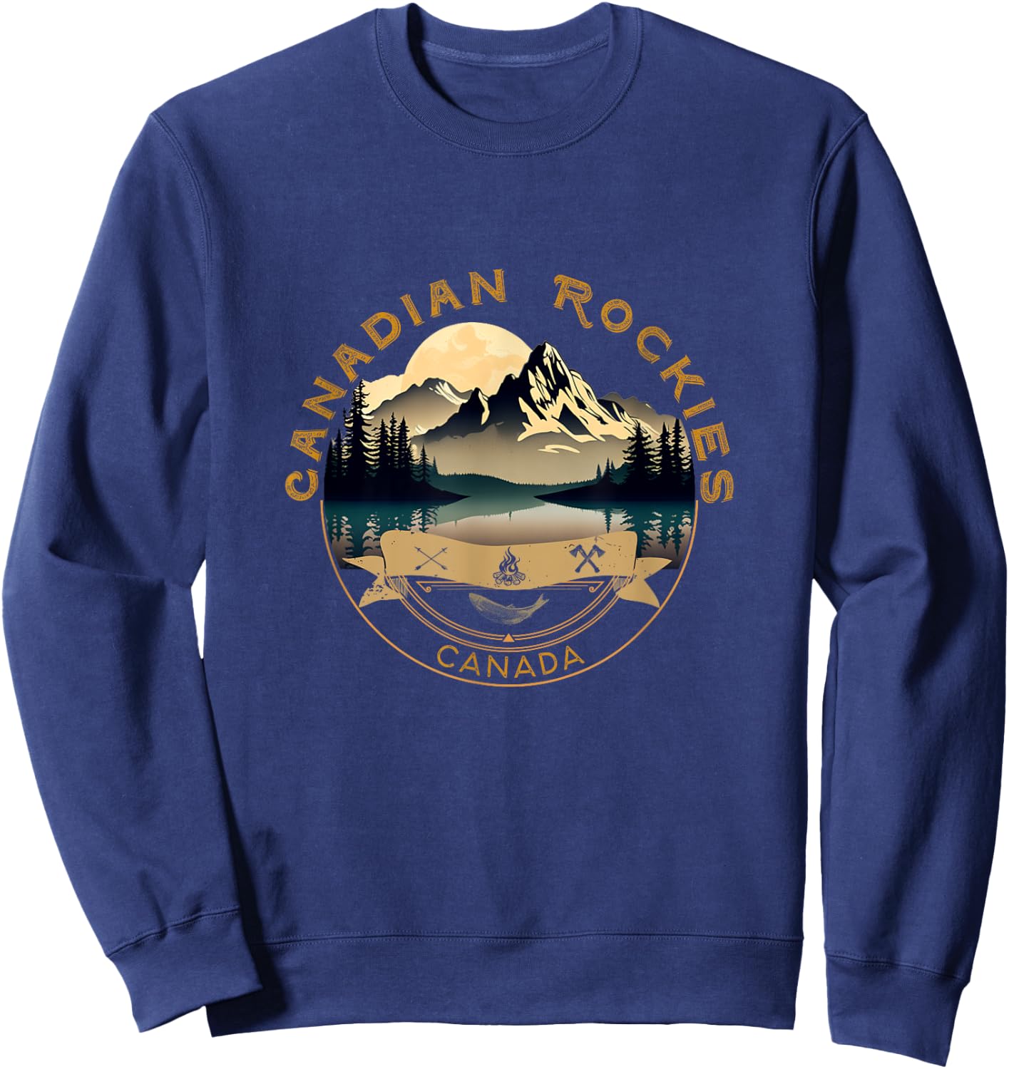 Canadian Rockies Vacation Apparel Canadian Rockies Souvenir Sweatshirt - Sweatshirt | Navy