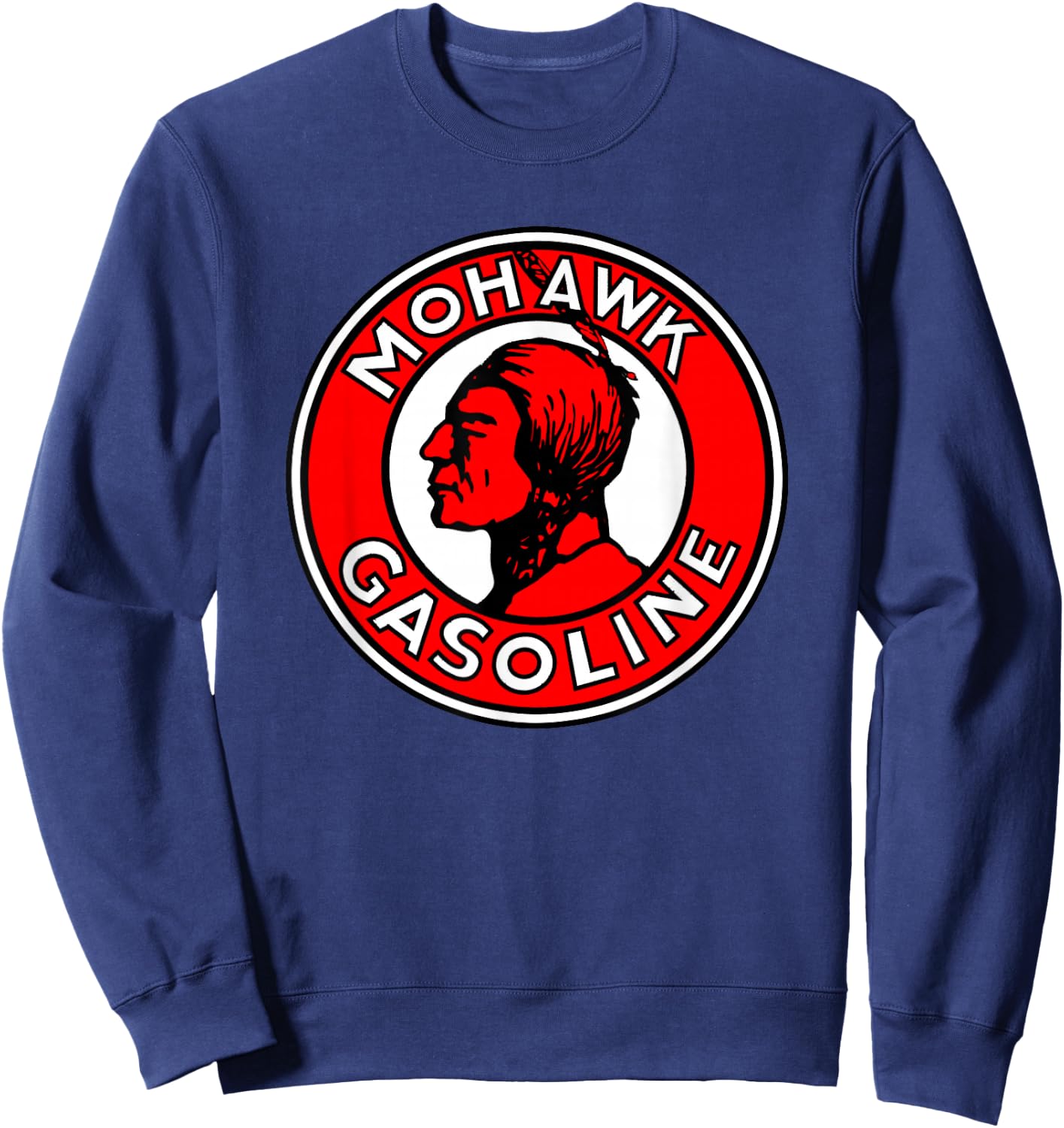 Retro Vintage Gas Station Mohawk Motor Oil Car Bikes Garage Sweatshirt - Sweatshirt | Navy