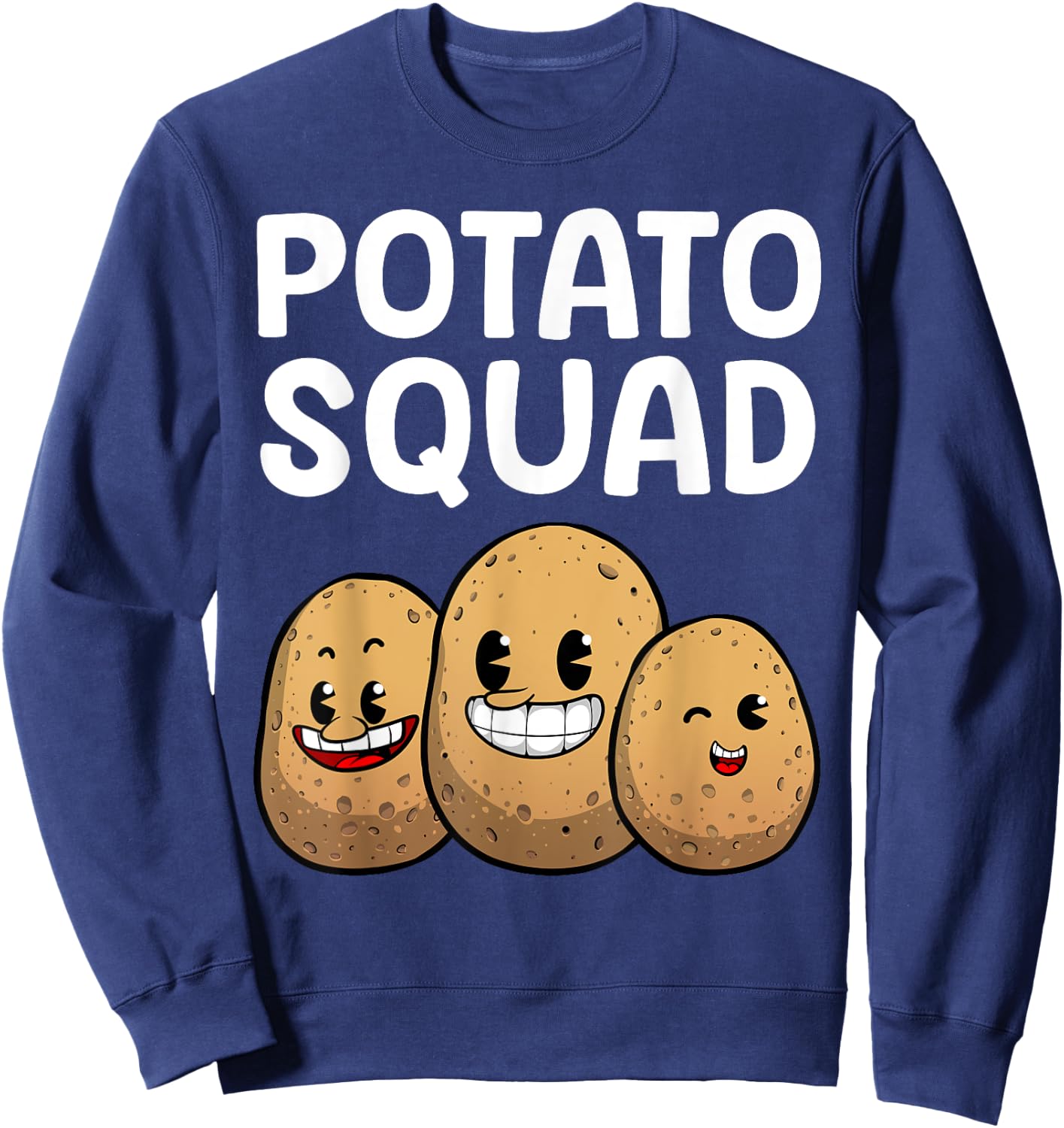 Cute Potato Novelty Women Kid Adult Gag Potato Lover Sweatshirt - Sweatshirt | Navy