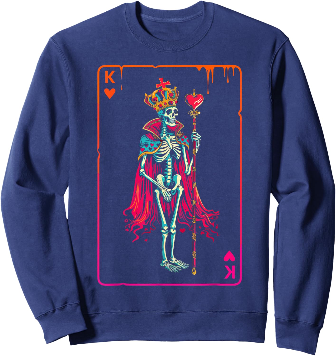 King of Hearts Halloween Costume Valentines Poker Couple Set Sweatshirt - Sweatshirt | Navy