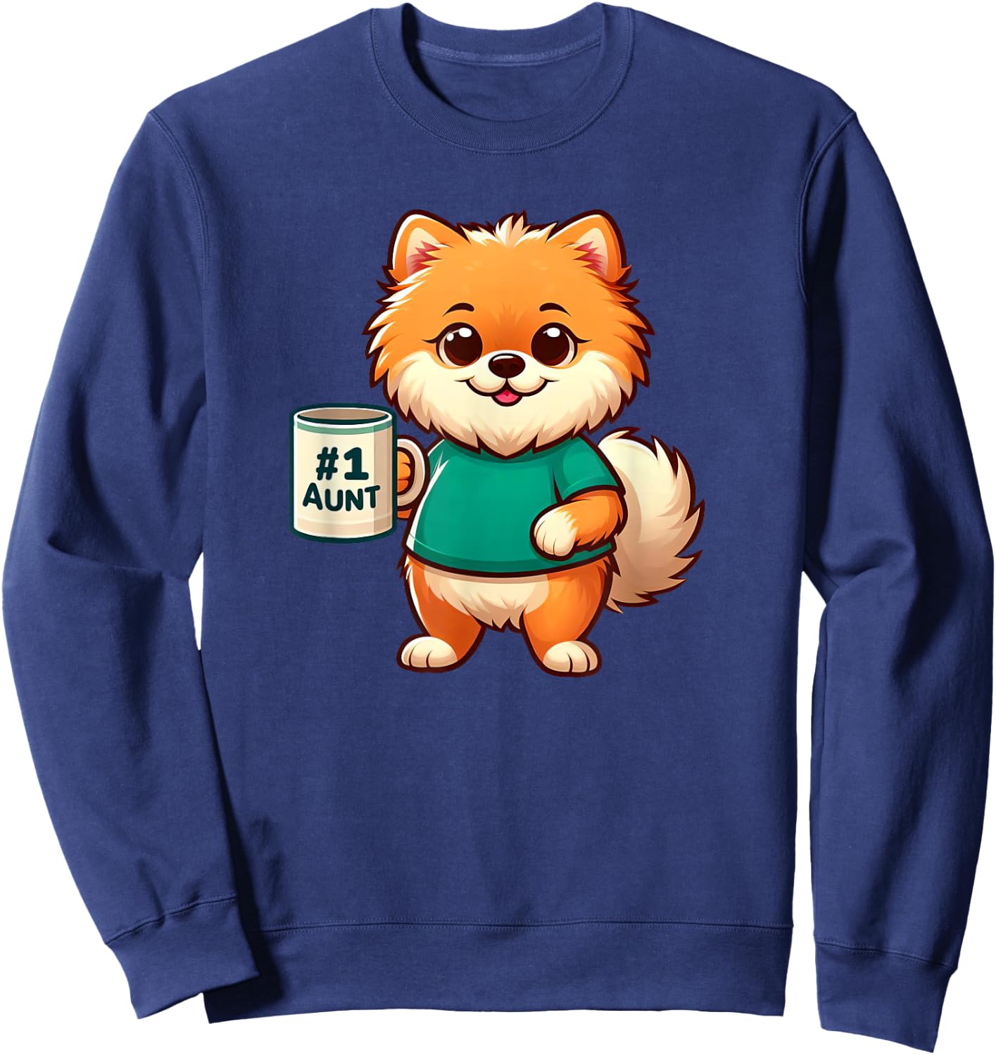 Poméranian Aunt Dog Funny Family Sweatshirt - Sweatshirt | Navy