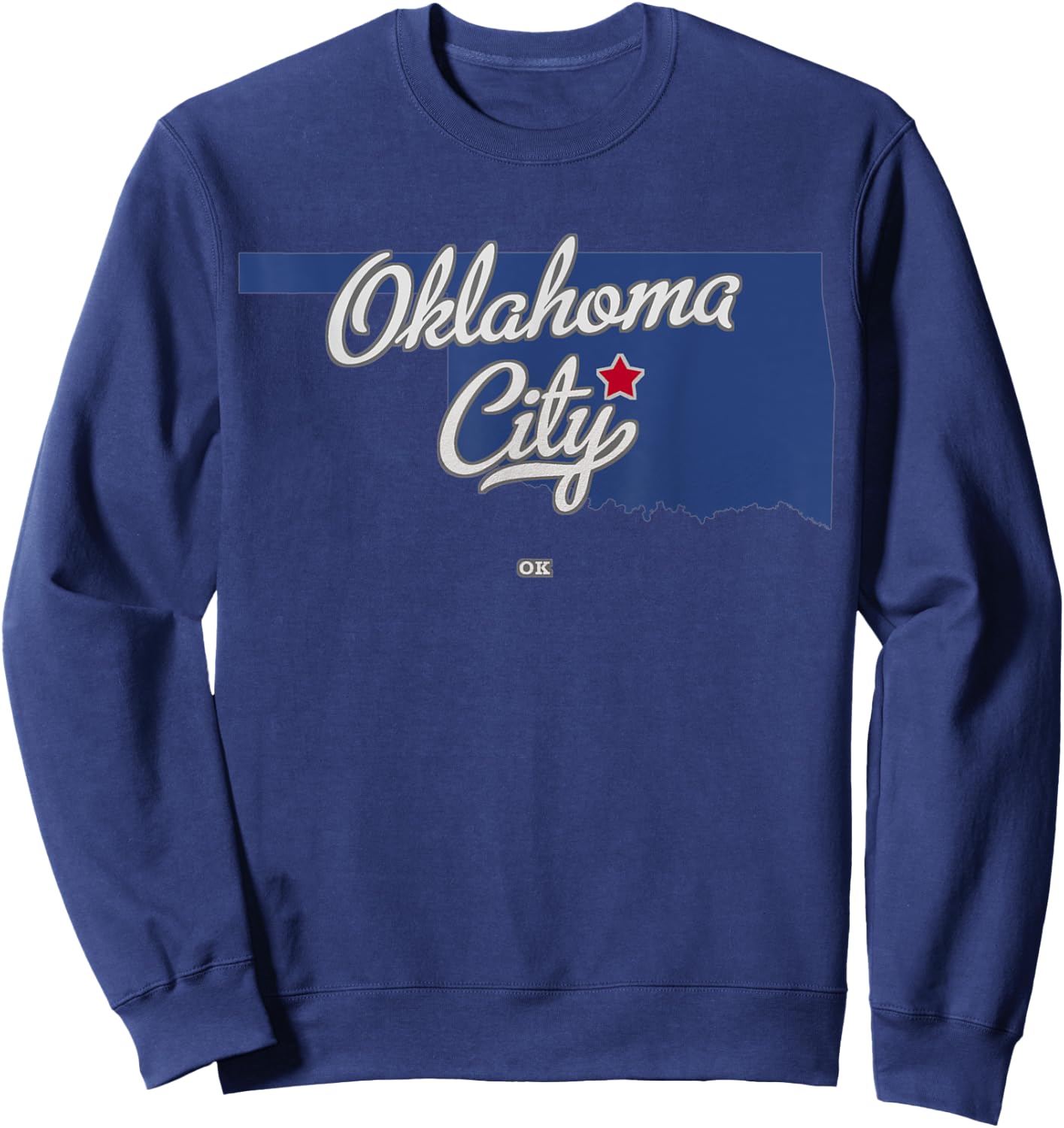 Oklahoma City Oklahoma OK Map Sweatshirt - Sweatshirt | Navy