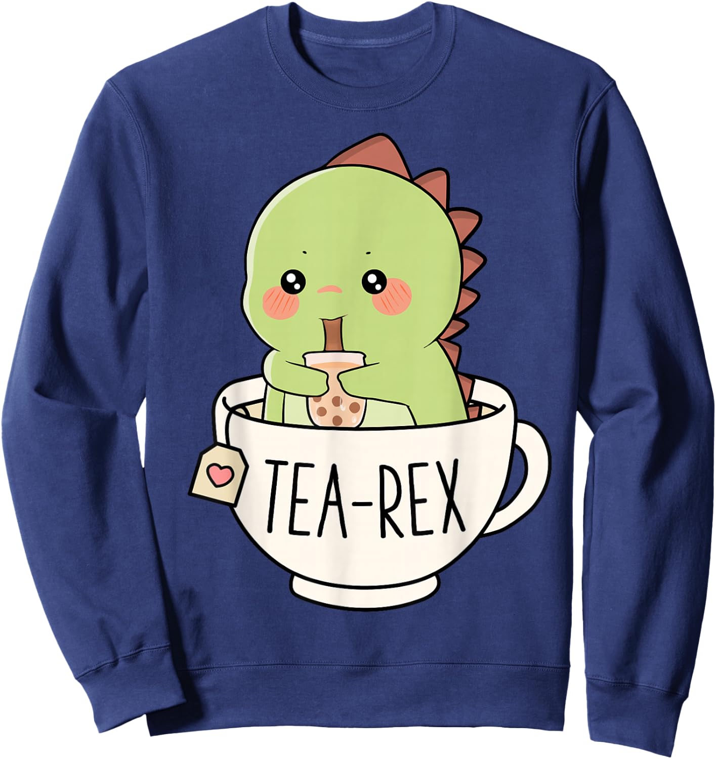Boba Tea-Rex Süßer T-Rex Dinosaurier-Liebhaber Kawaii Lustiger Dino Pun Sweatshirt - Sweatshirt | Navy