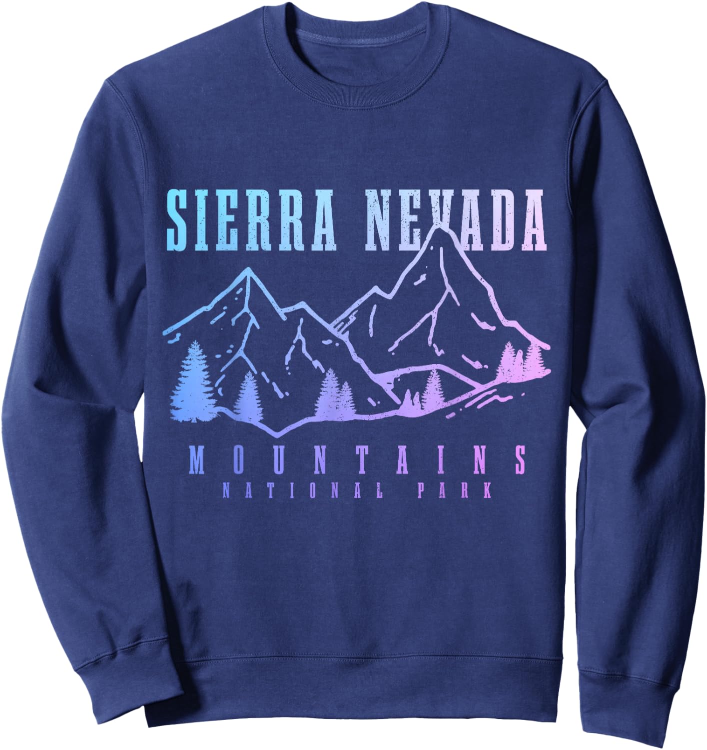Sierra Nevada California Mountains Vintage Hiking Nature Sweatshirt - Sweatshirt | Navy