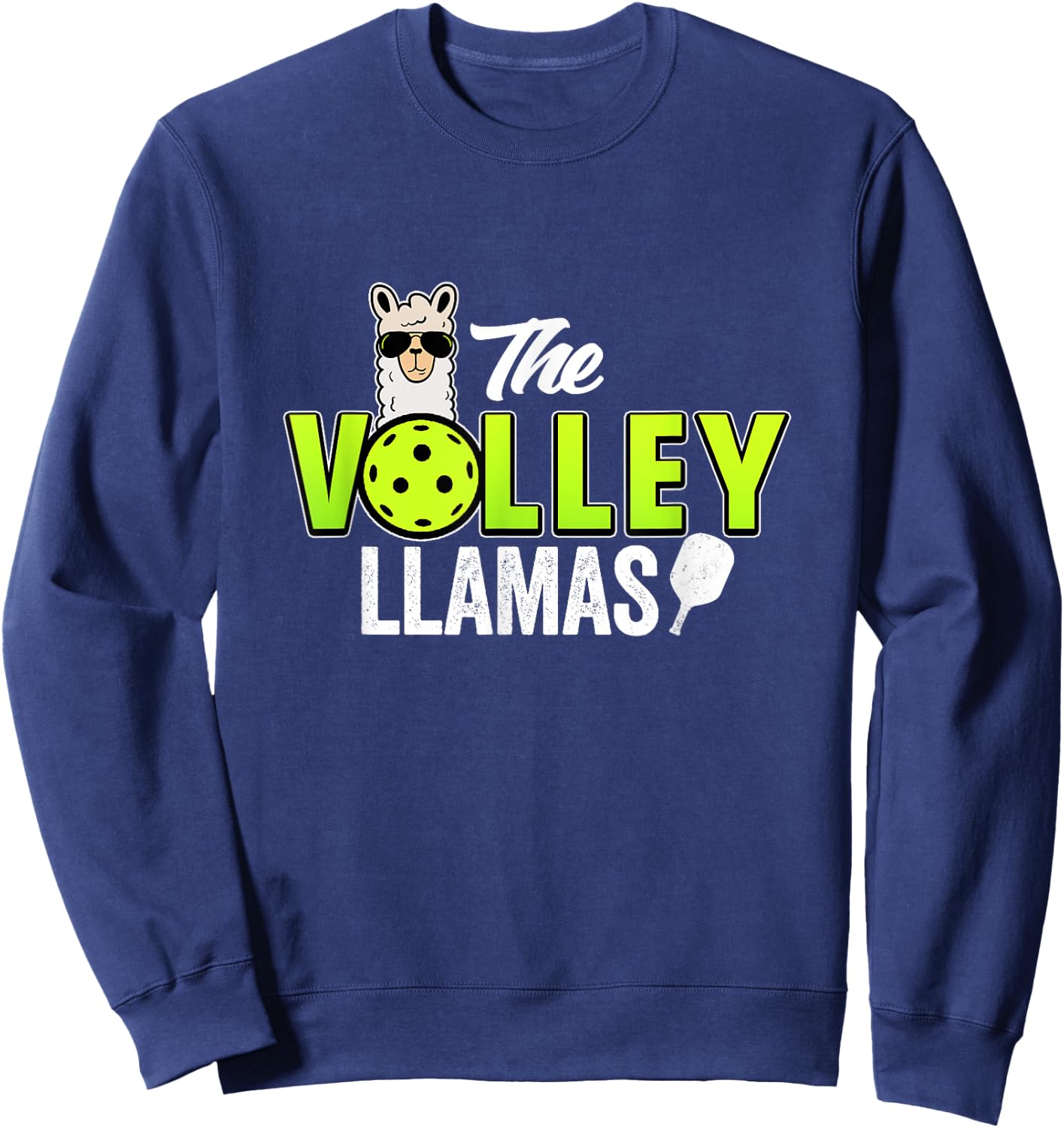 The Volley LLamas comic style llama pickle ball team Sweatshirt - Sweatshirt | Navy