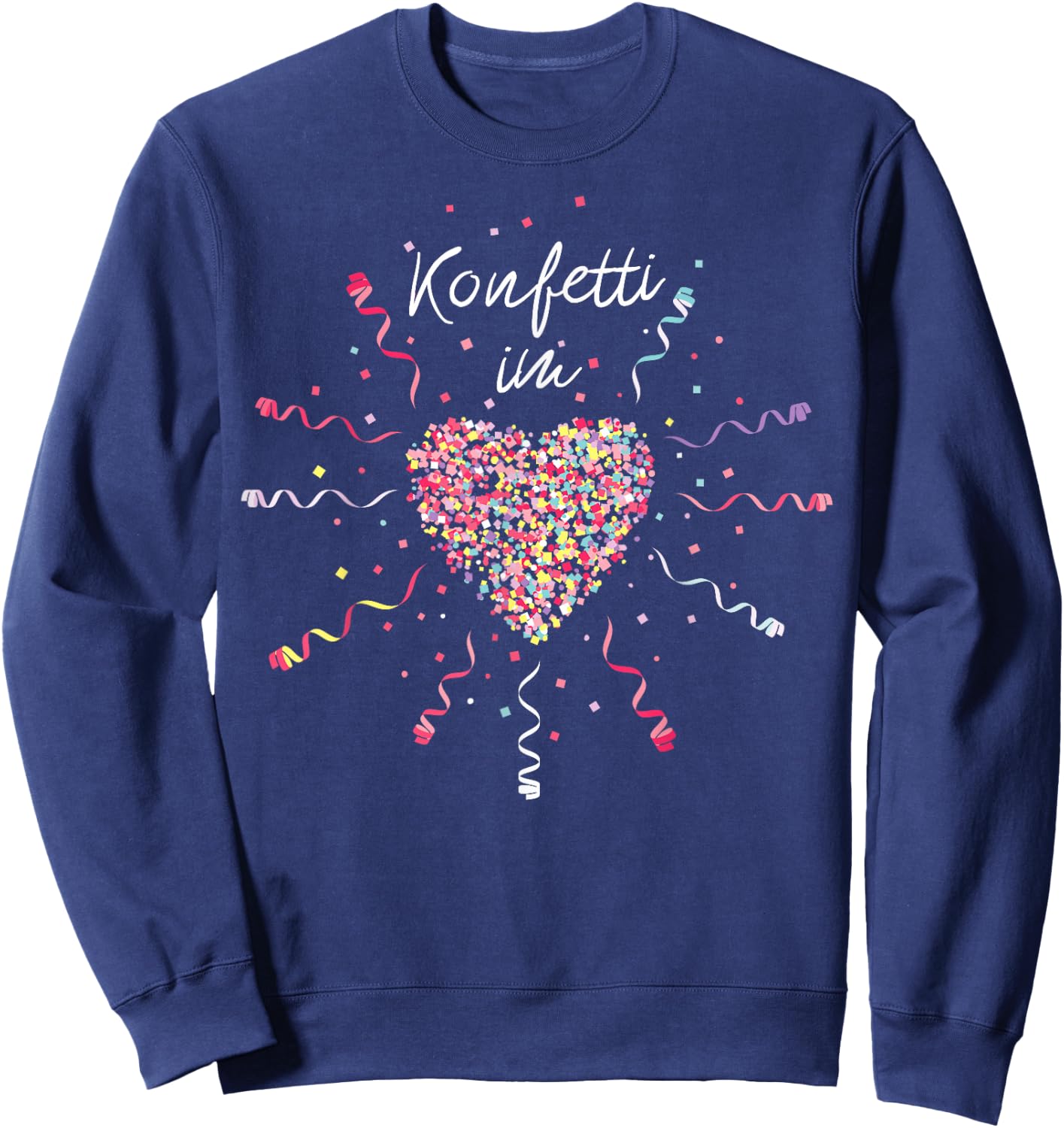 Confetti in the Heart Carnival Fancy Dress Confetti Costume Replacement , black, s Sweatshirt - Sweatshirt | Navy