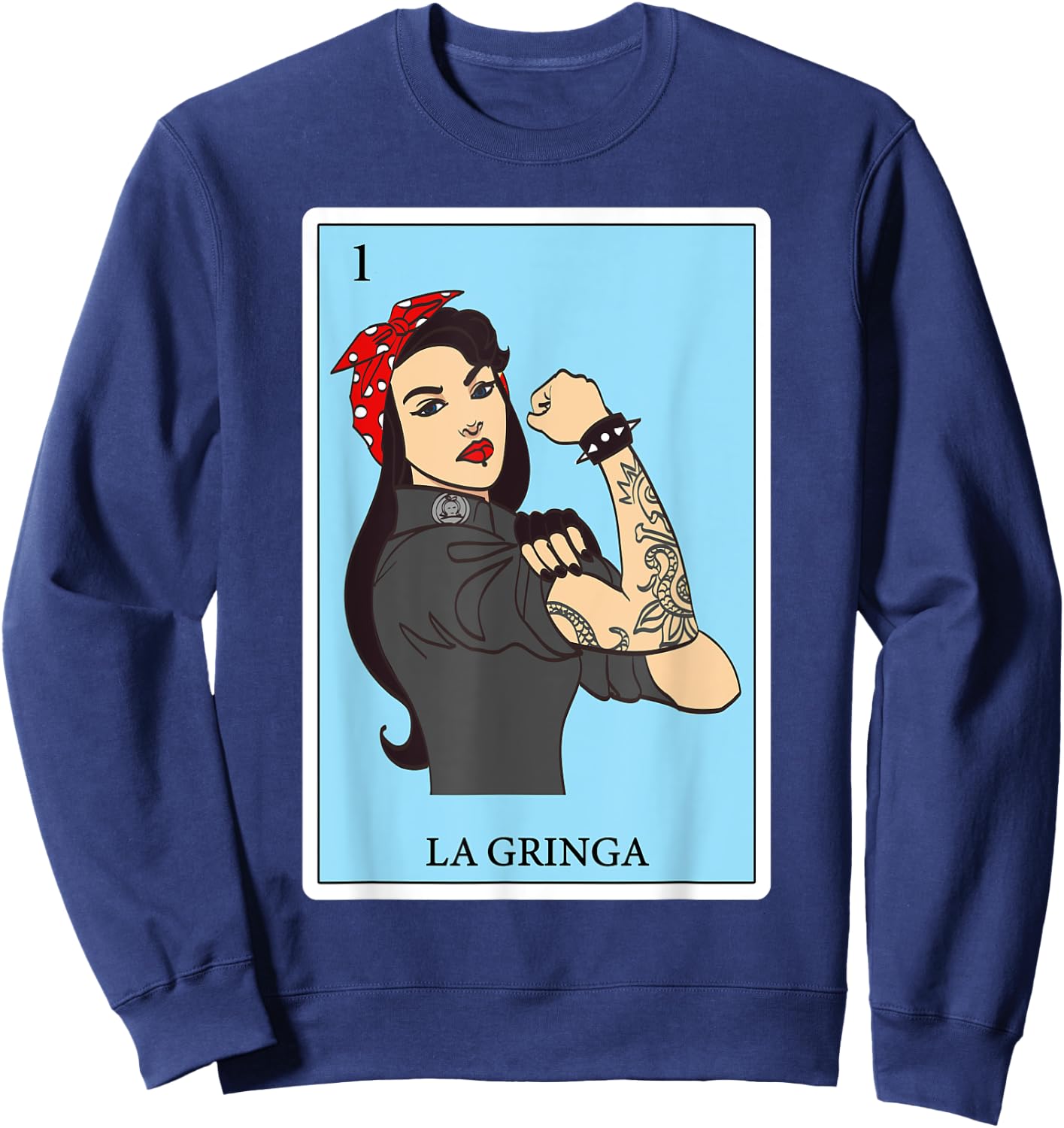 Spanish-Mexican Bingo Funny Gifts - La Gringa Sweatshirt - Sweatshirt | Navy